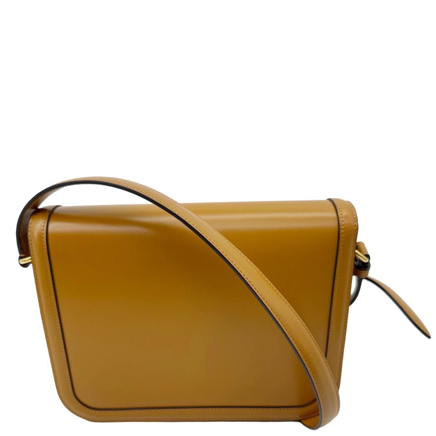 VALENTINO Garavani 9to5 Leather Shoulder Bag Dark Mustard