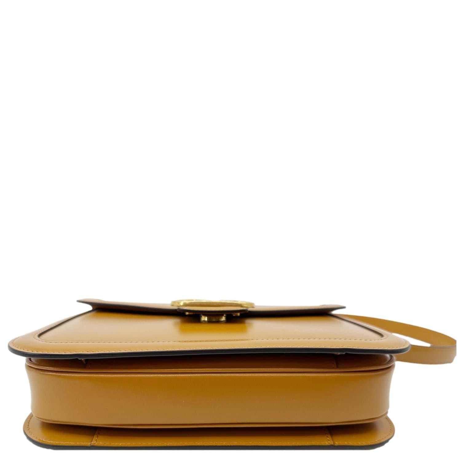 VALENTINO Garavani 9to5 Leather Shoulder Bag Dark Mustard