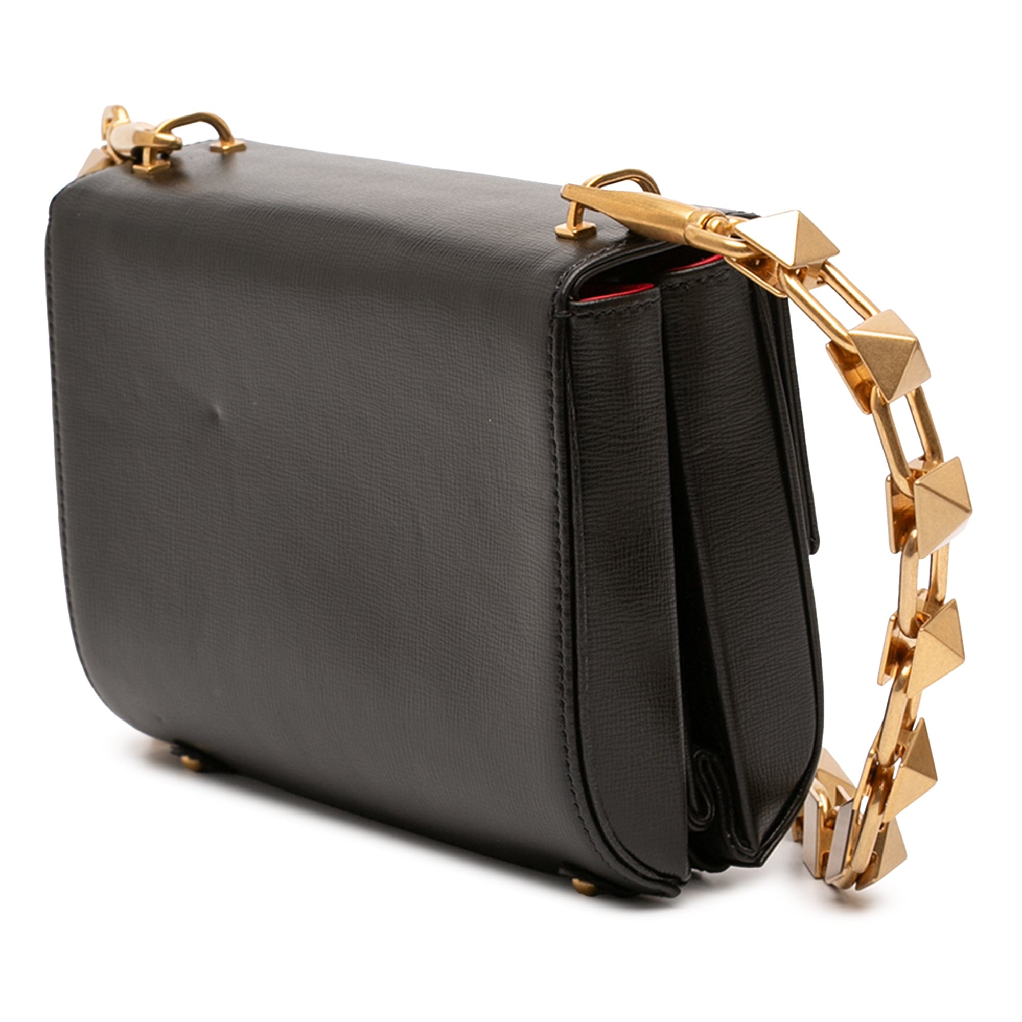 Valentino Grained Calfskin Stud Sign Shoulder Bag