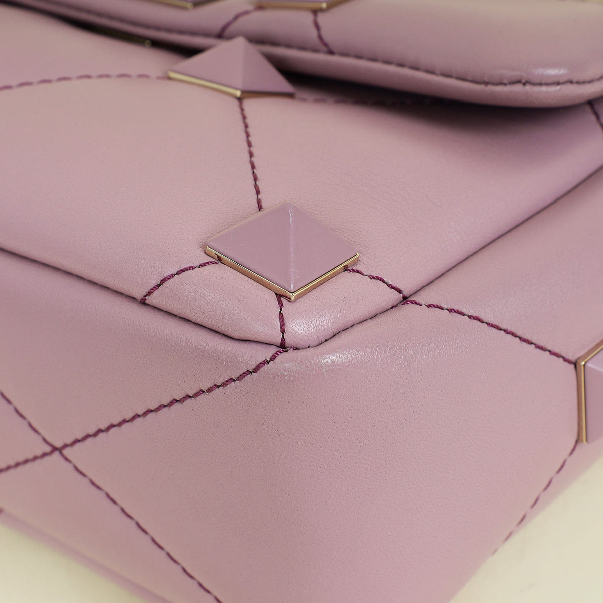 Valentino Dark Mauve Roman The Stud Flap Shoulder Bag