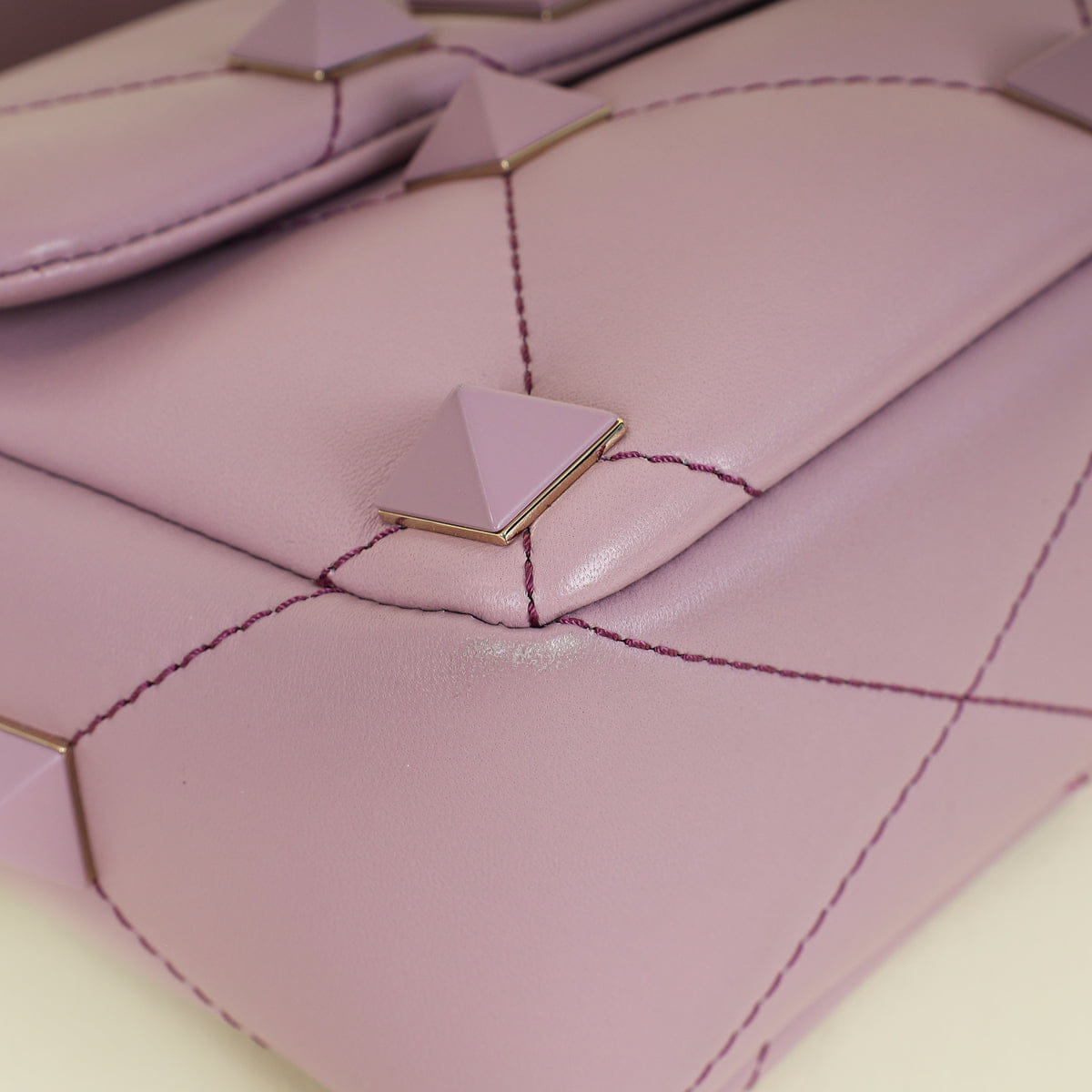 Valentino Dark Mauve Roman The Stud Flap Shoulder Bag