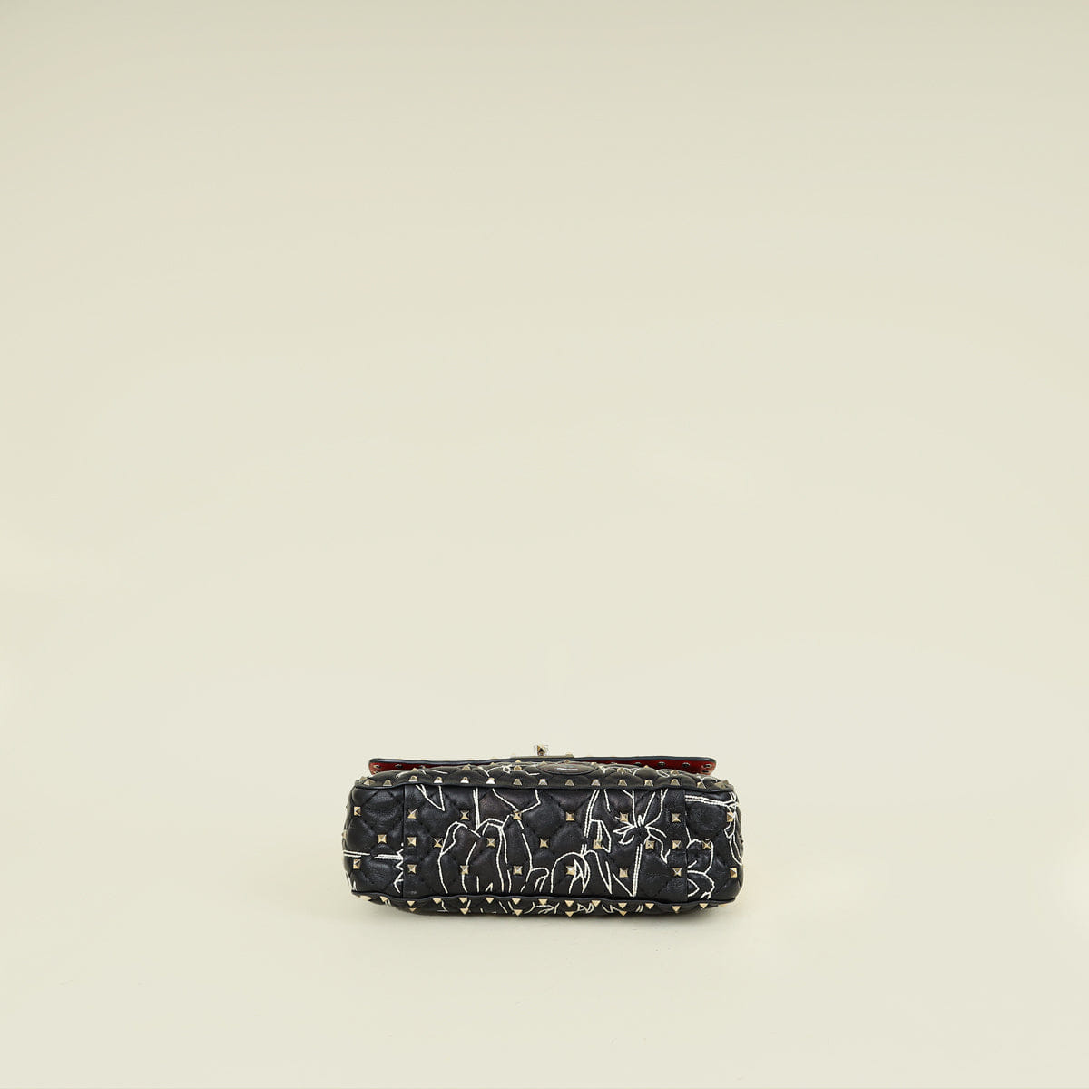 Valentino Black x Undercover Embroidered Rockstud Spike Shoulder Bag