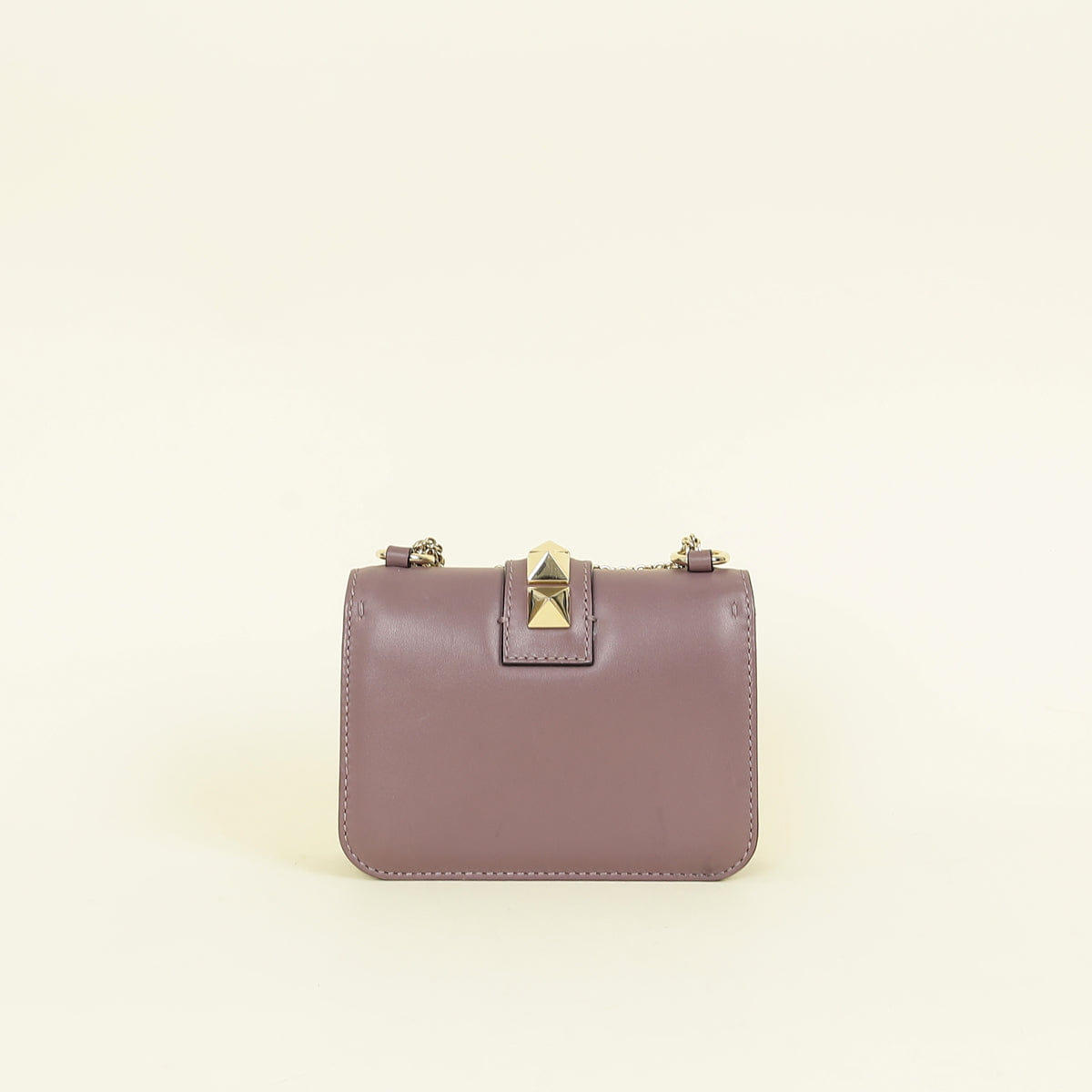 Valentino Dark Mauve Rockstud Glam Lock Flap Mini Shoulder Bag