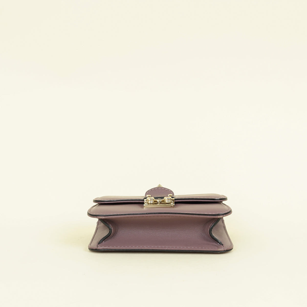 Valentino Dark Mauve Rockstud Glam Lock Flap Mini Shoulder Bag