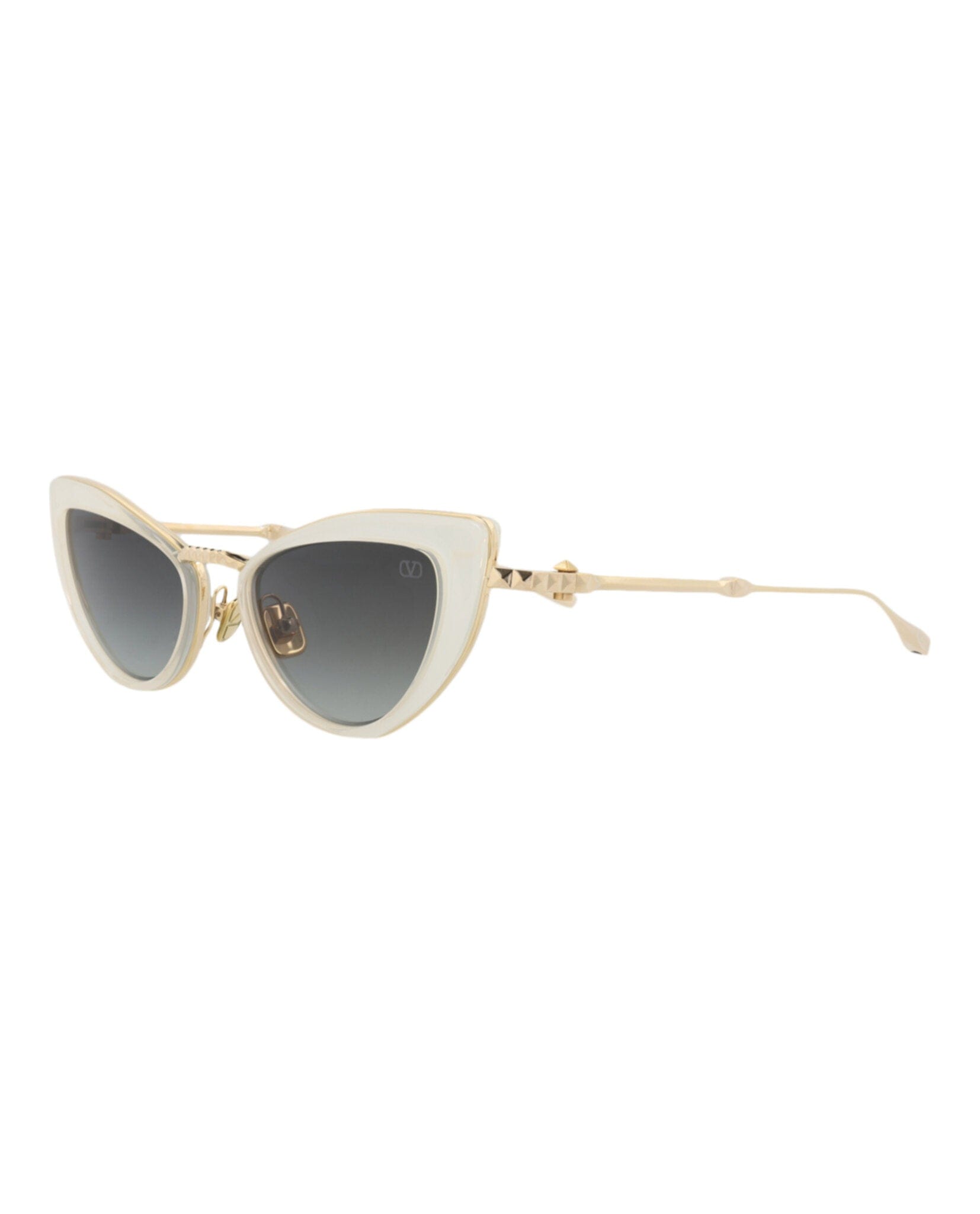 Valentino Womens Cat Eye White Gold Grey Fashion Designer Eyewear