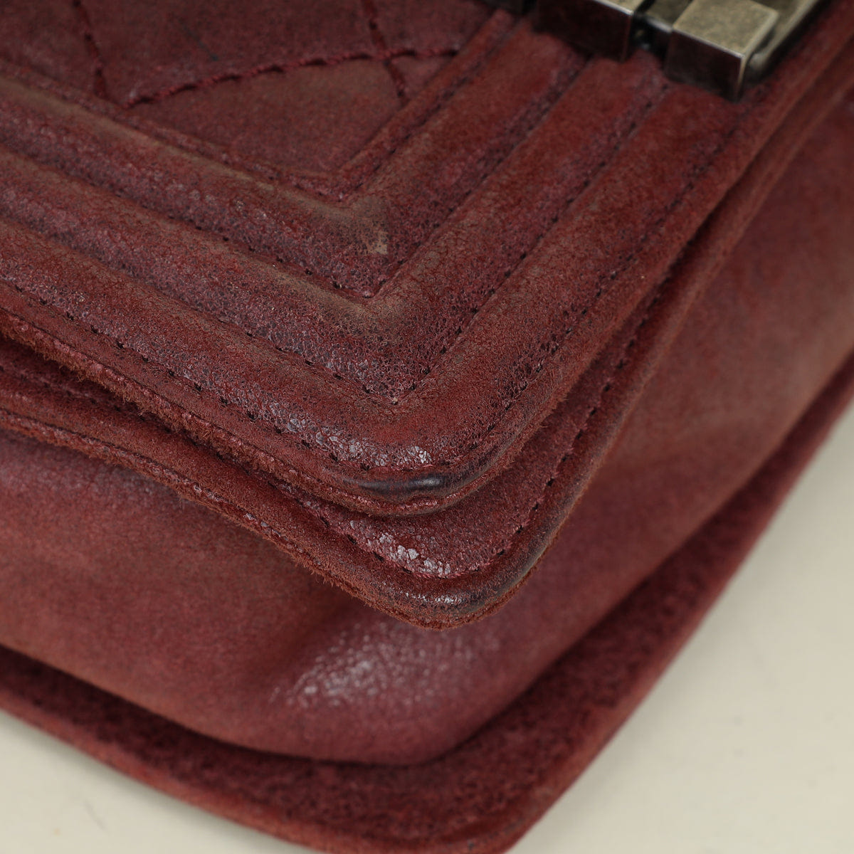 Chanel Burgundy Square Le Boy Shoulder Bag