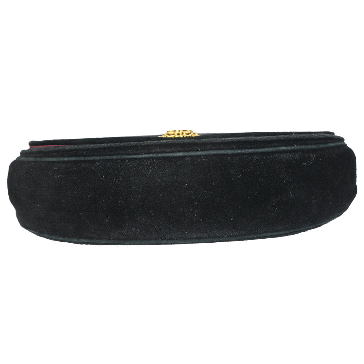 Chanel 1986 - 1988 Black Velvet Half Moon Flap Shoulder Bag