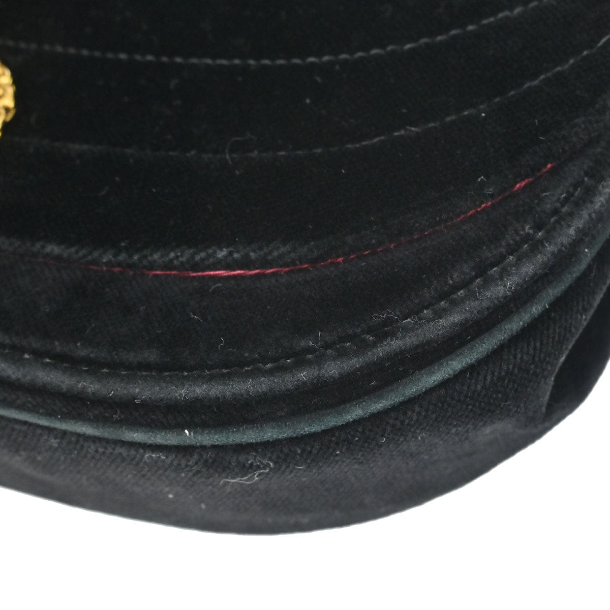 Chanel 1986 - 1988 Black Velvet Half Moon Flap Shoulder Bag