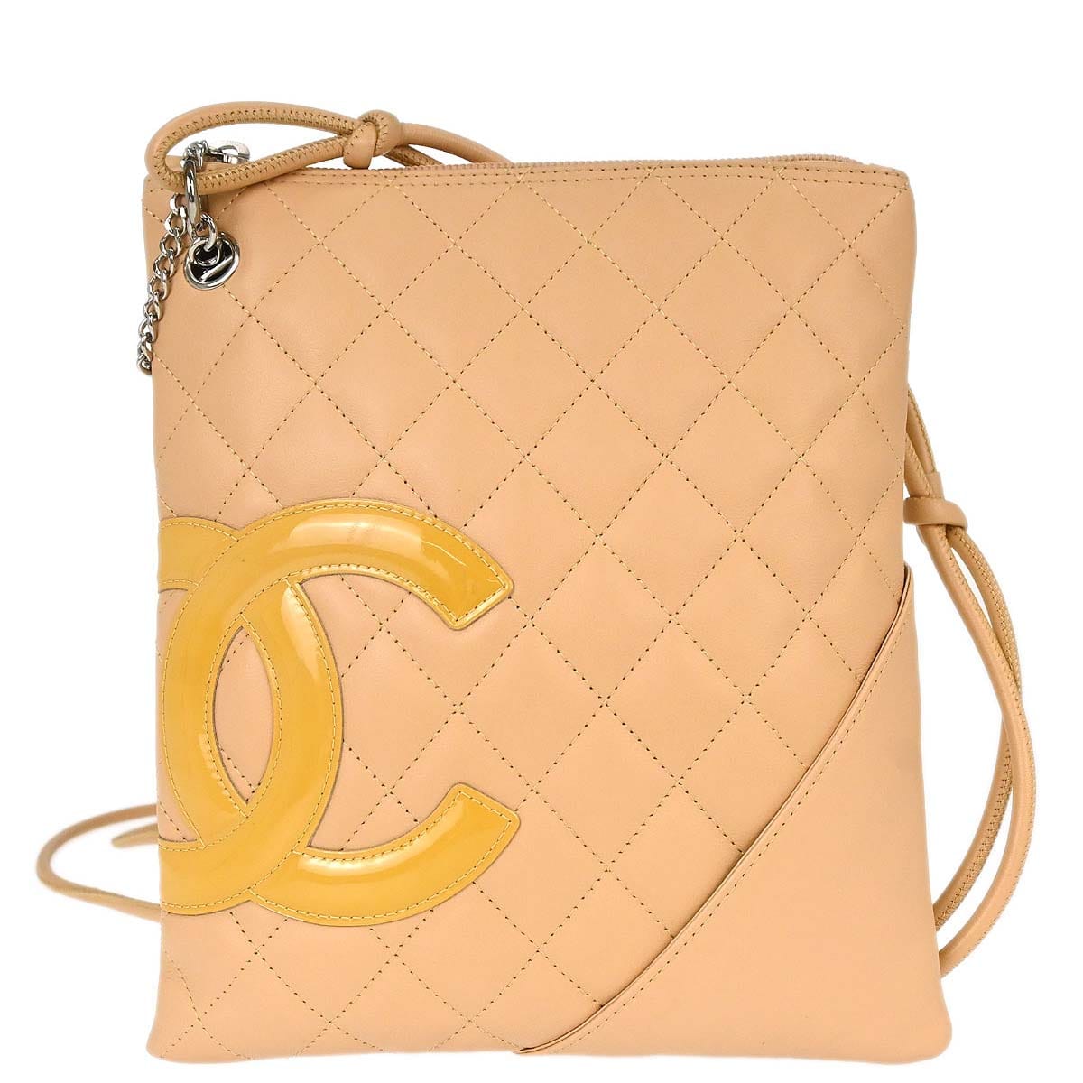 Chanel 2005 - 2006 Beige Calfskin Cambon Ligne Shoulder Bag
