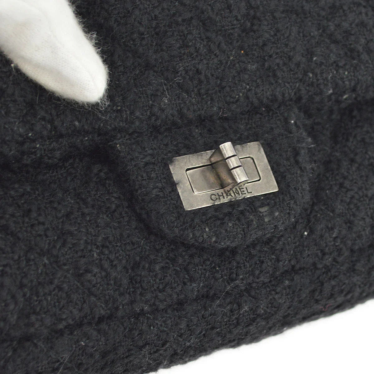 Chanel 2009 - 2010 Tweed Mademoiselle Lock Shoulder Bag