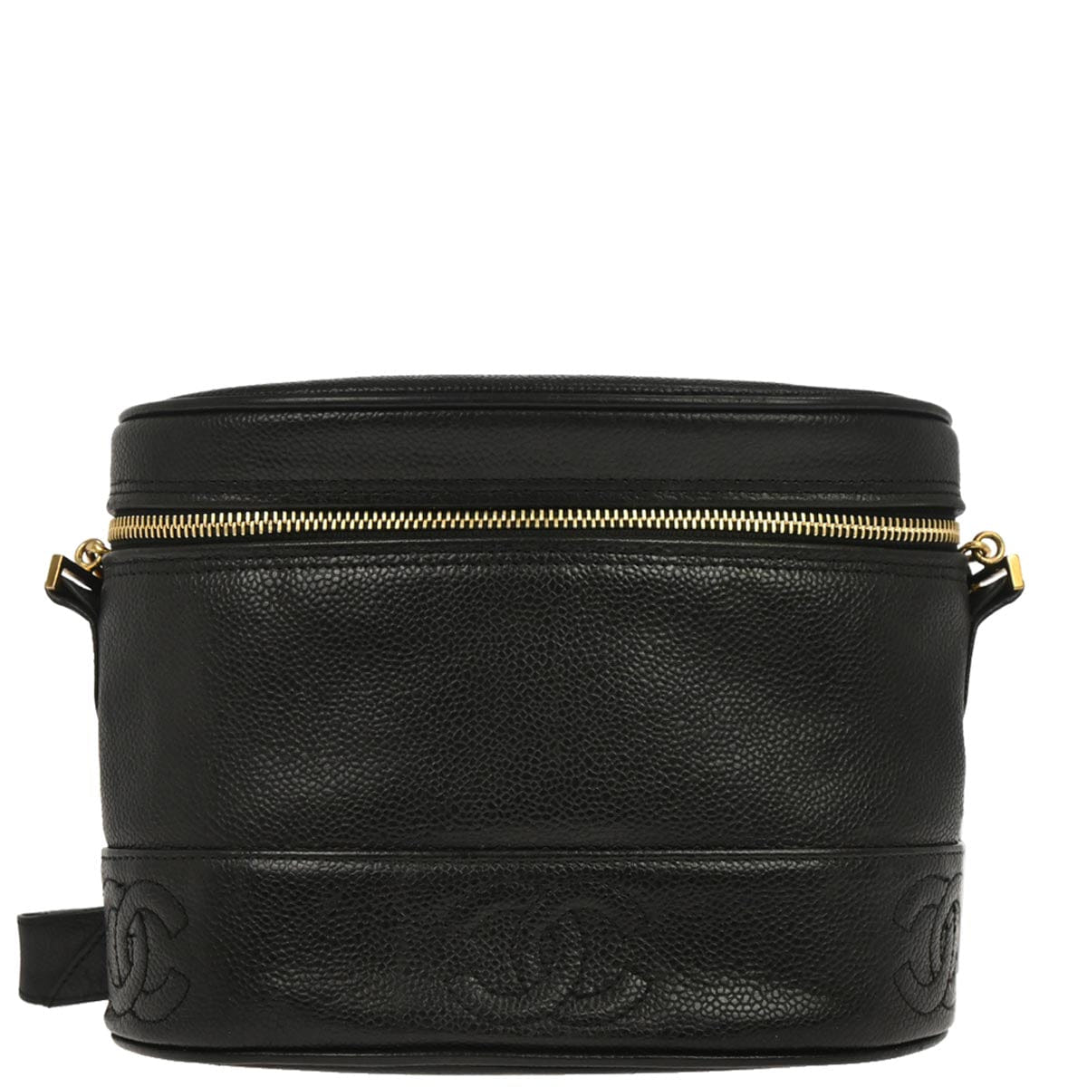 Chanel 1996 - 1997 Black Caviar Skin Triple CC Shoulder Bag