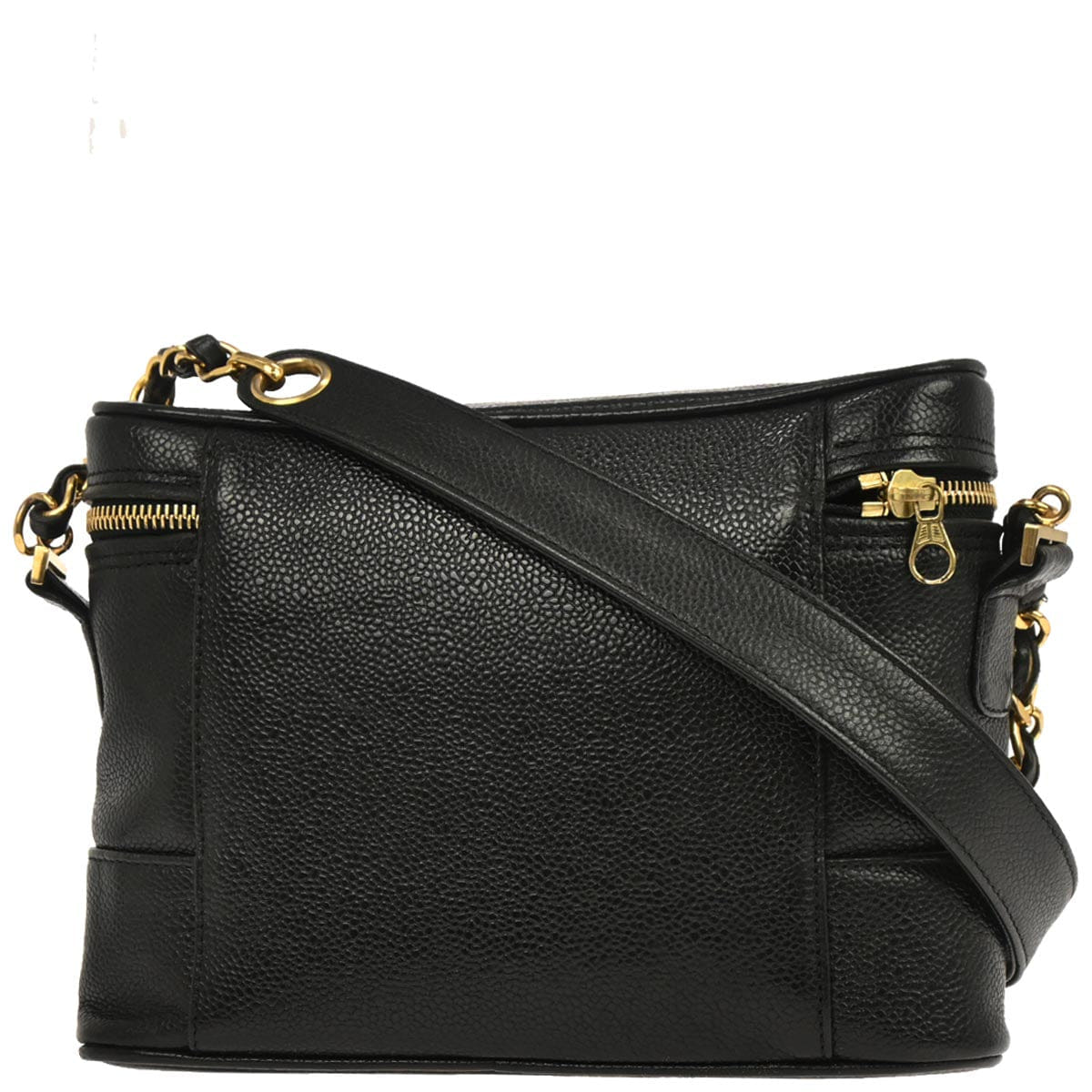 Chanel 1996 - 1997 Black Caviar Skin Triple CC Shoulder Bag