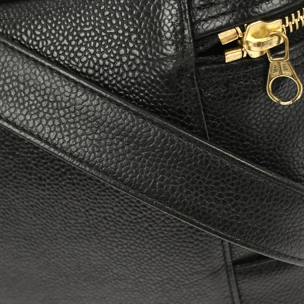 Chanel 1996 - 1997 Black Caviar Skin Triple CC Shoulder Bag