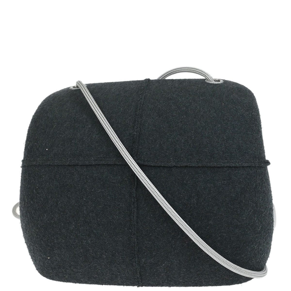Chanel 1997 - 1999 Gray Felt Hip Bag Shoulder Bag