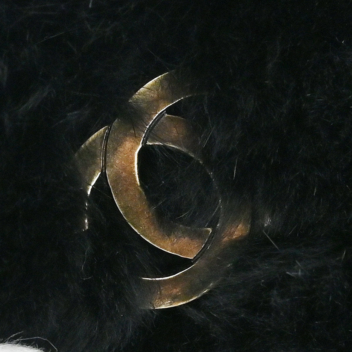 Chanel 2000 - 2002 Black Rabbit Fur Shoulder Bag