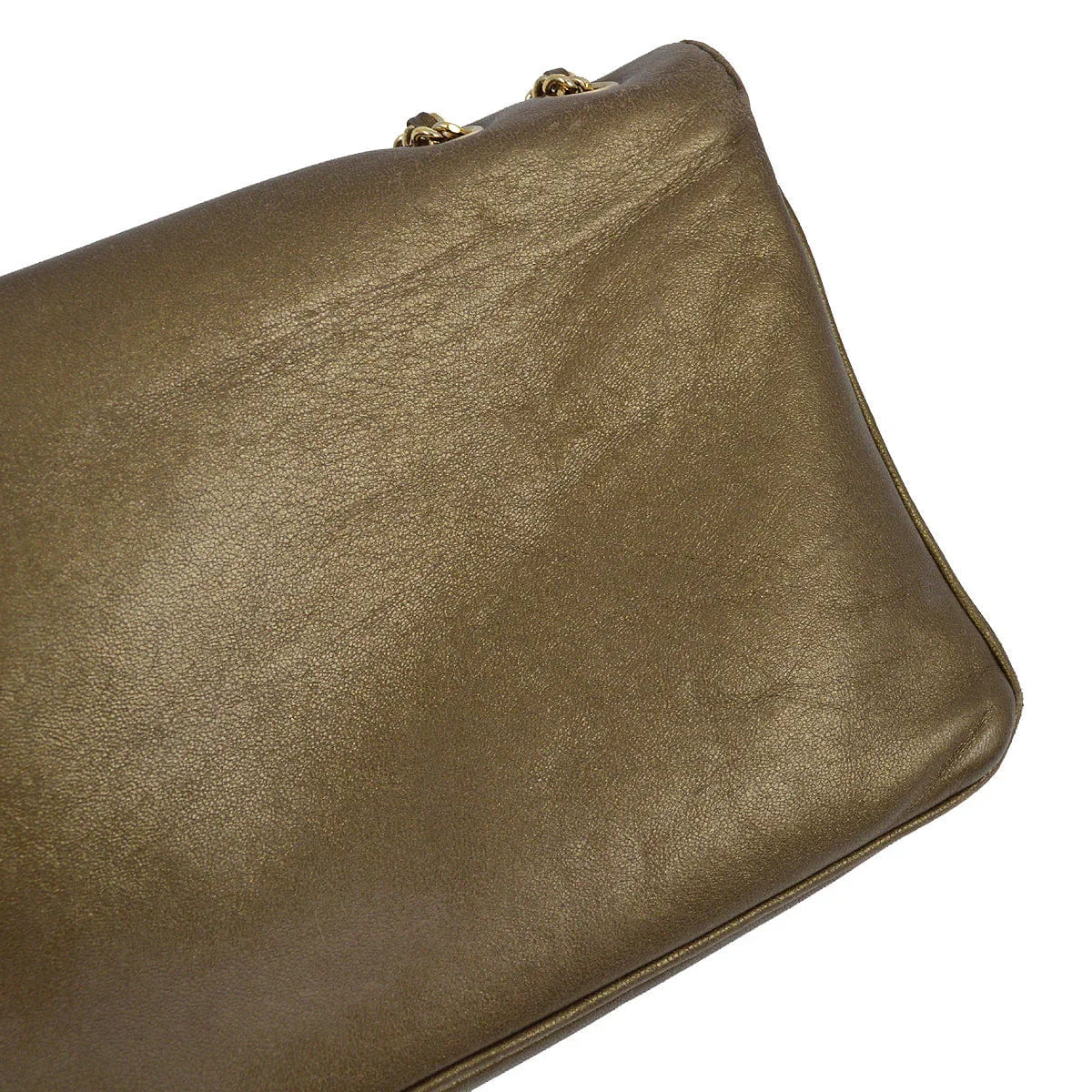 Chanel 2004 - 2005 Bronze Lambskin Mademoiselle Lock Shoulder Bag