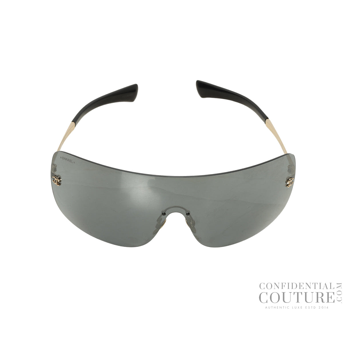 Chanel 71433 59567 Blue Tone Rimless Sunglasses