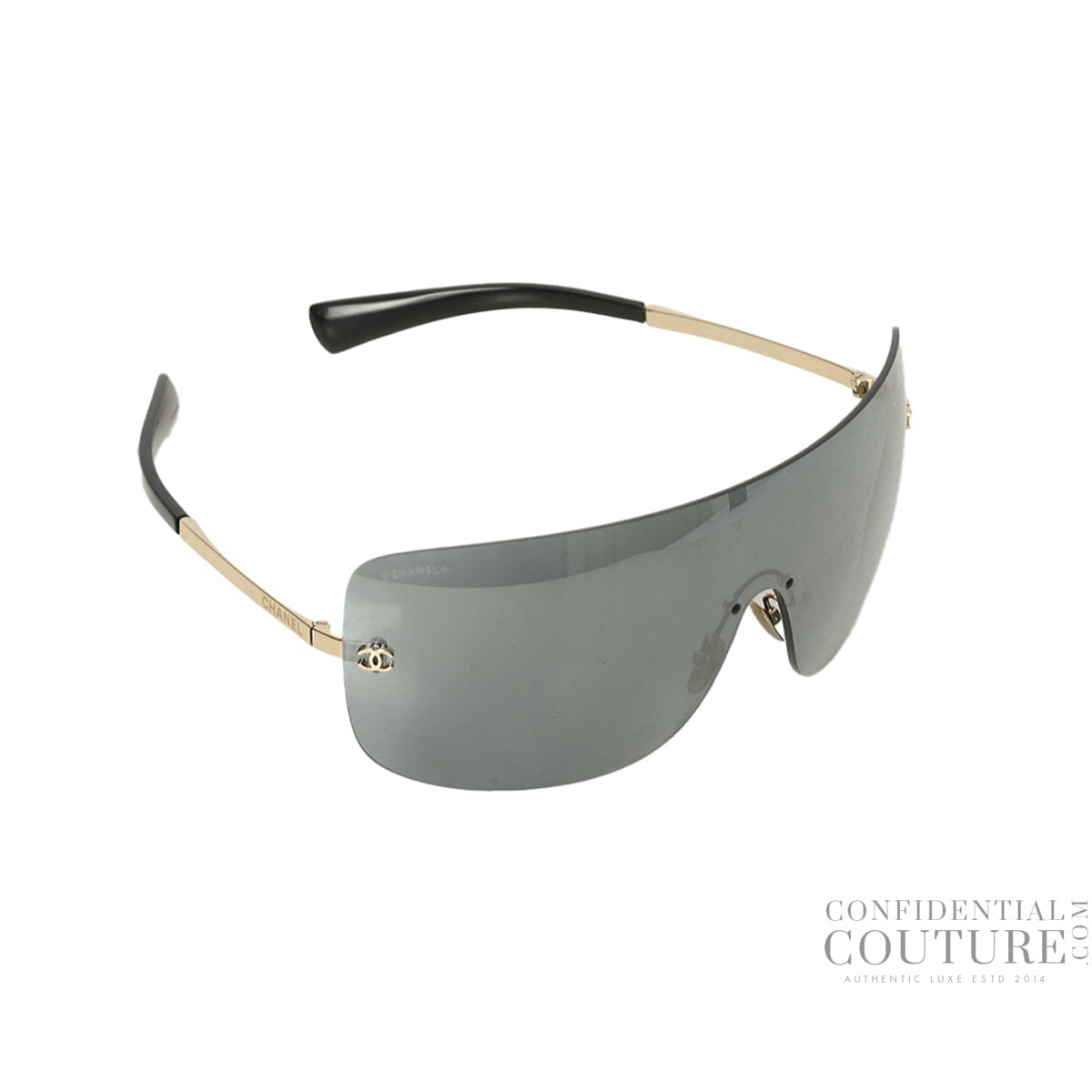 Chanel 71433 59567 Blue Tone Rimless Sunglasses