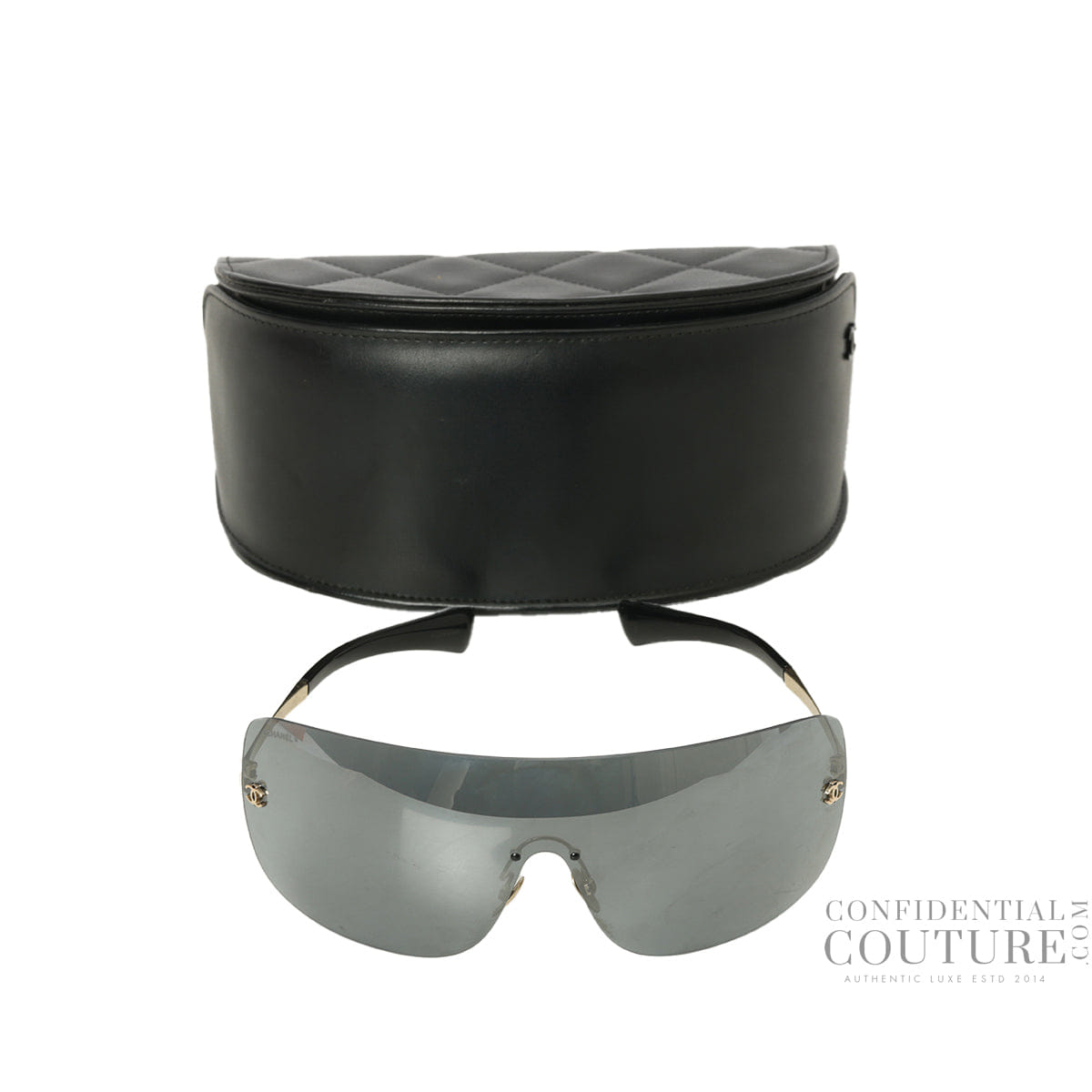 Chanel 71433 59567 Blue Tone Rimless Sunglasses