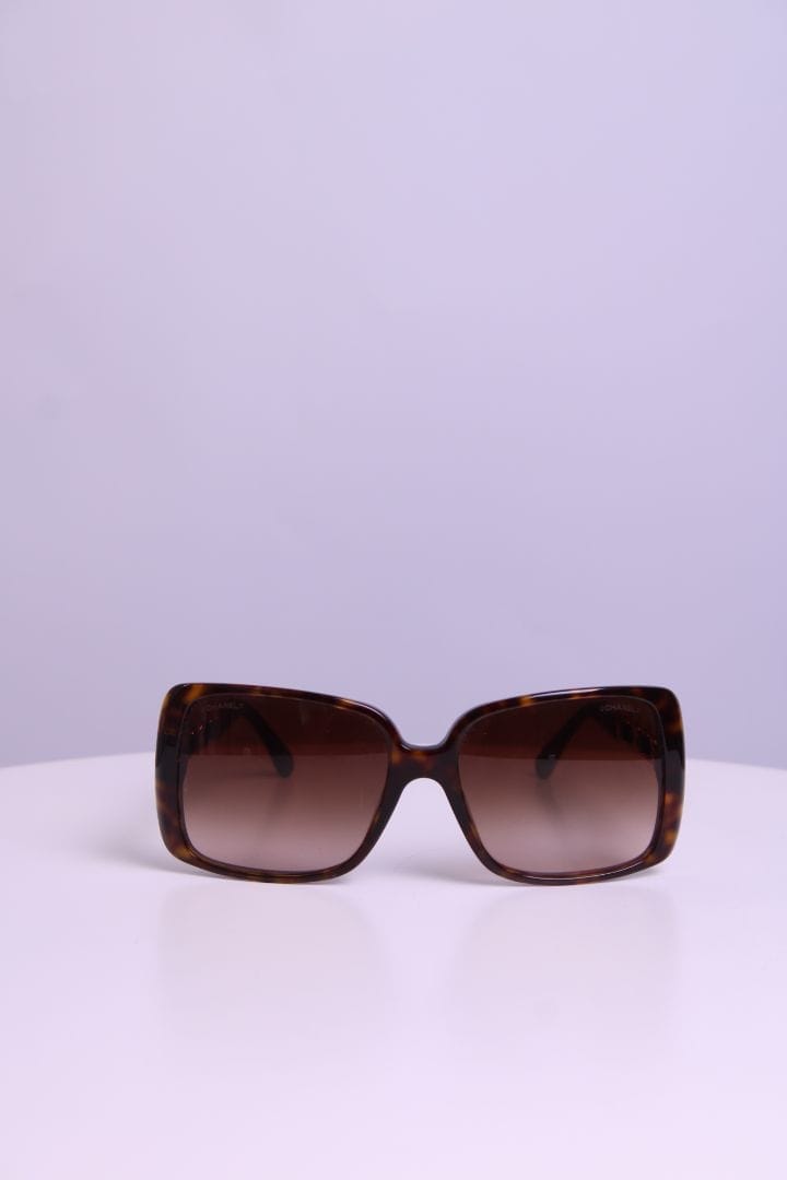 Chanel Chain Sunglasses Brown