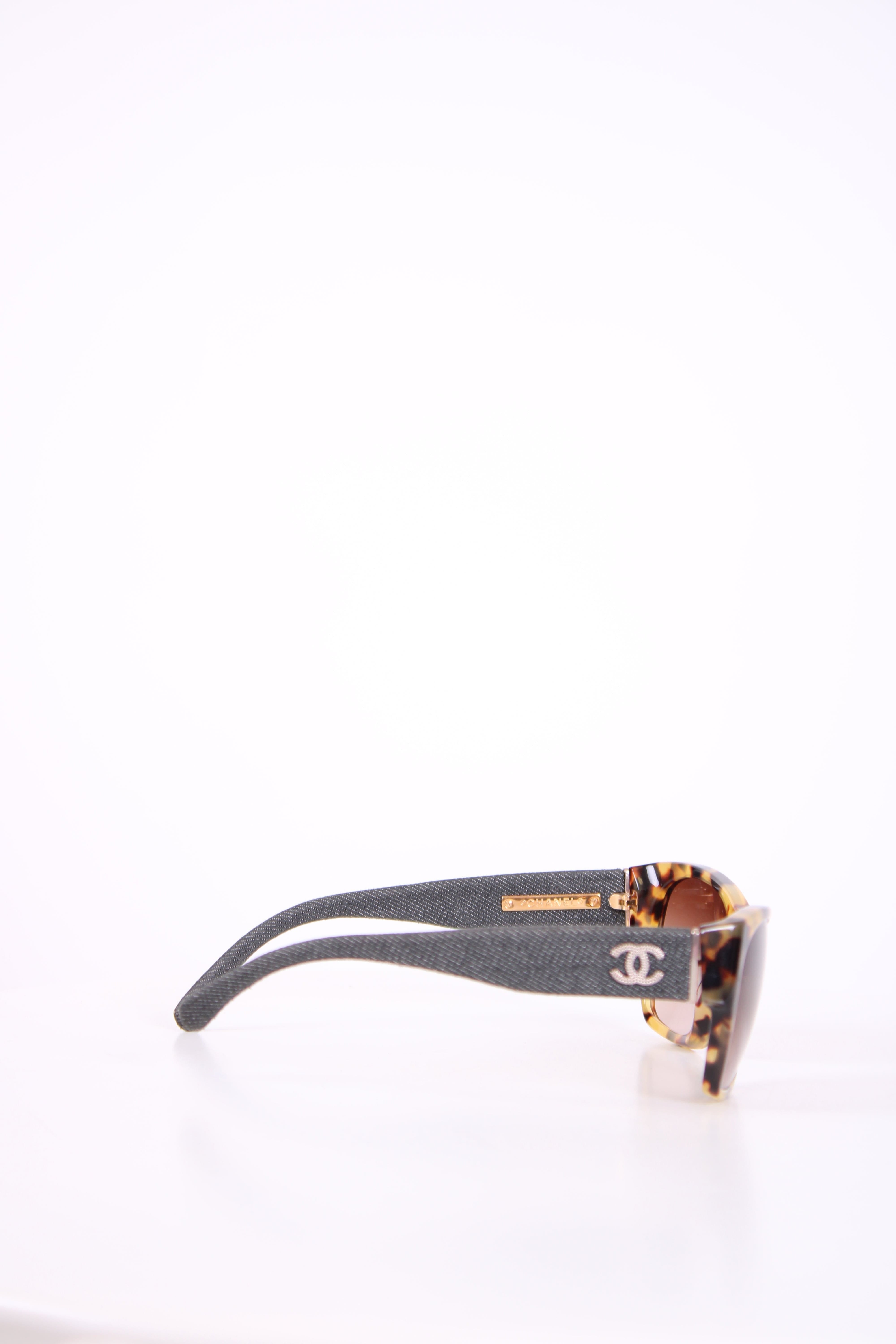 Chanel Denim Arm Sunglasses Tortoiseshell