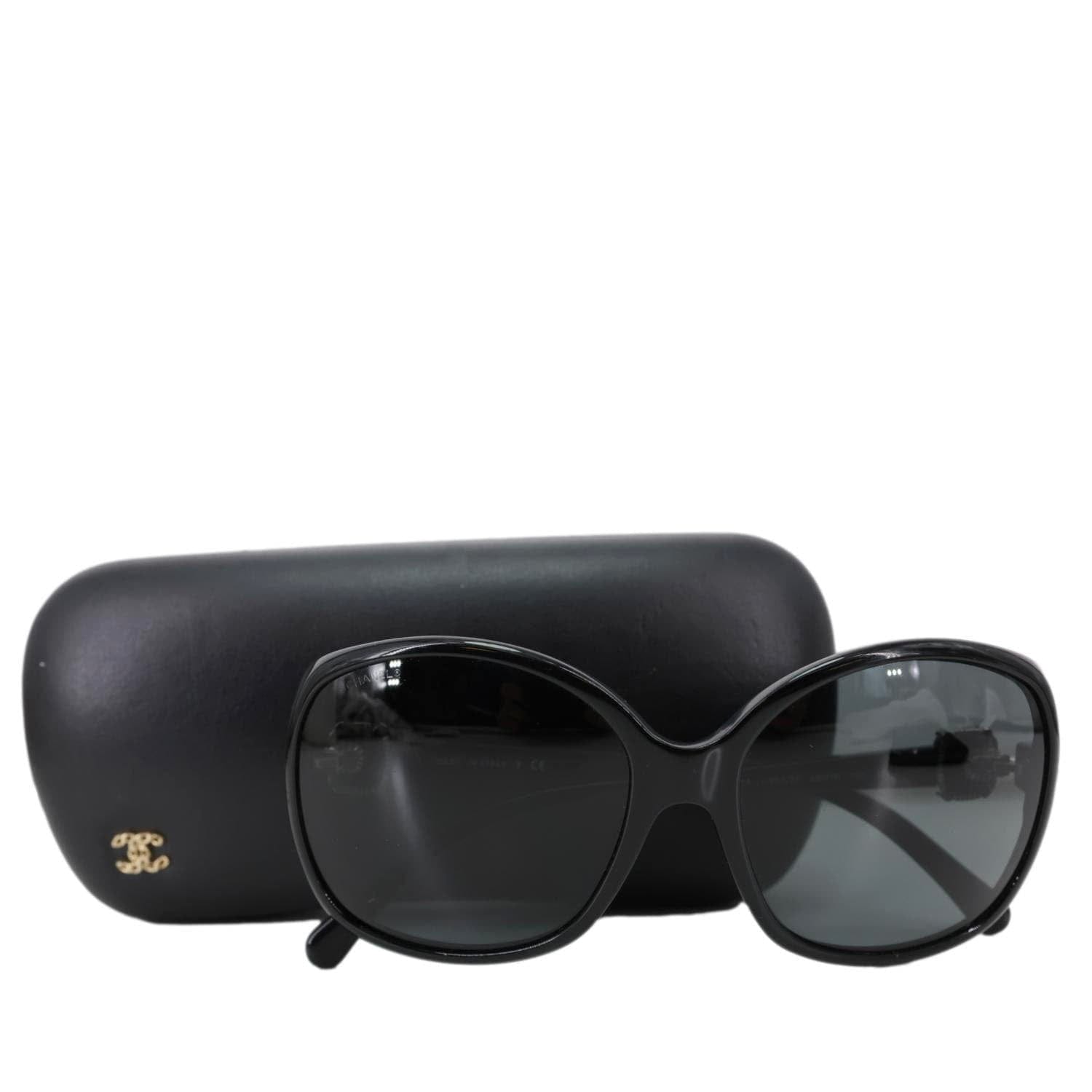 CHANEL CC 5174 Acetate Round Frames Sunglasses Black