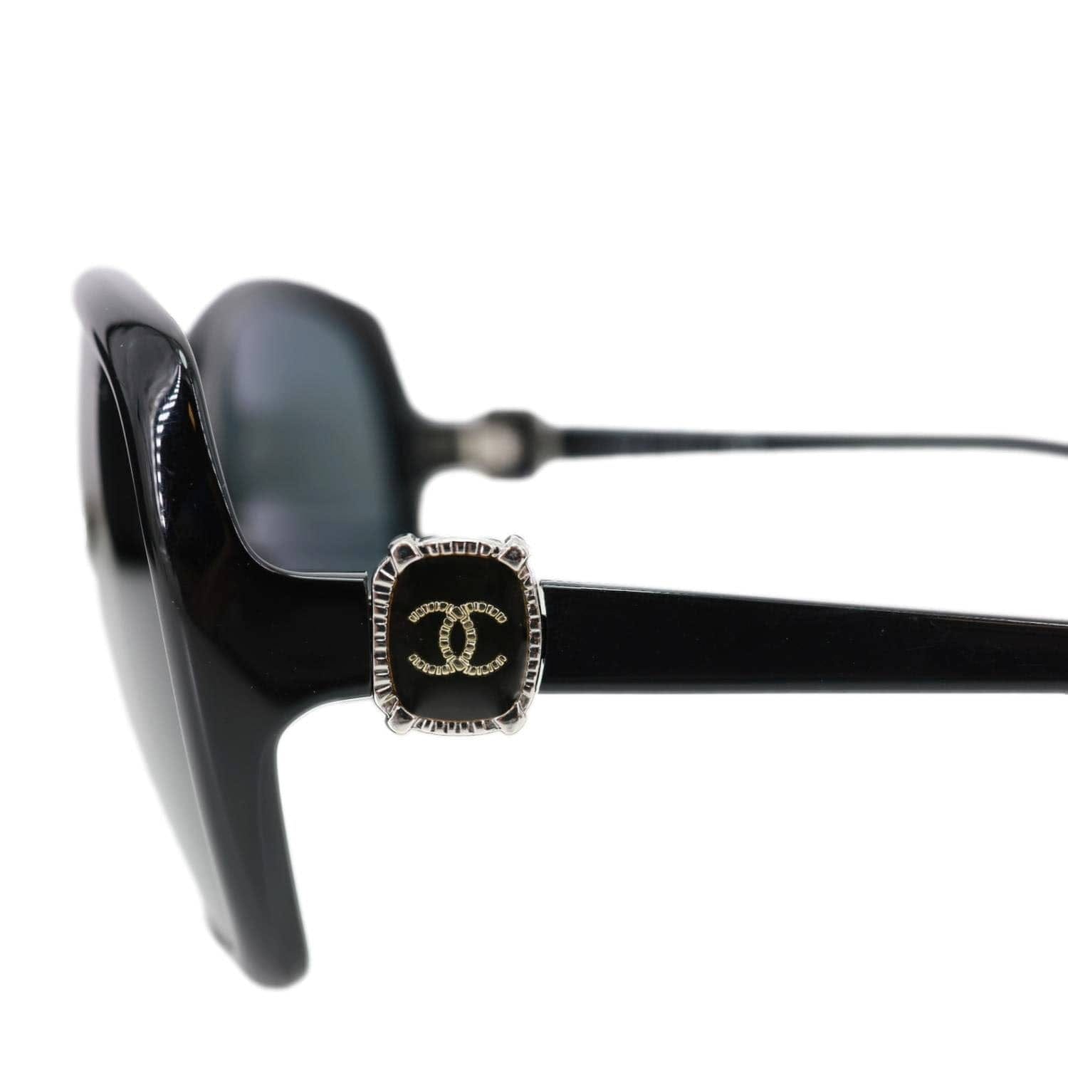 CHANEL CC 5174 Acetate Round Frames Sunglasses Black