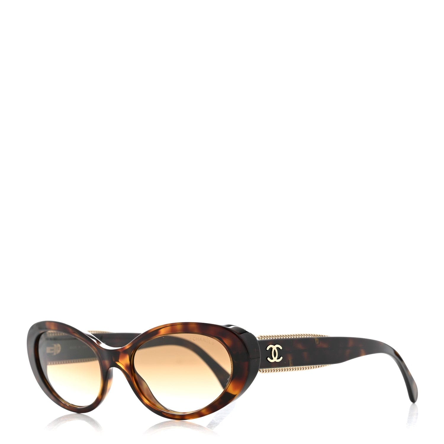 Chanel Acetate Oval Sunglasses 5515 Tortoise