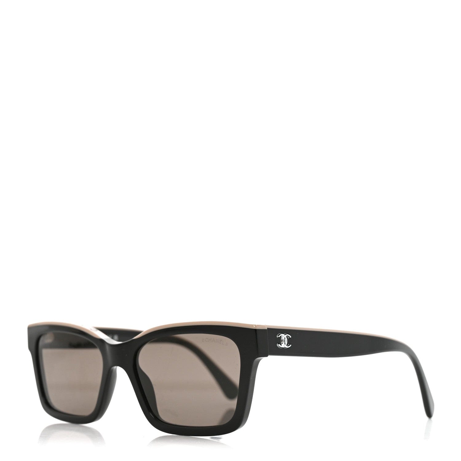 Chanel Acetate Polarized Square Sunglasses 5417 Black Beige