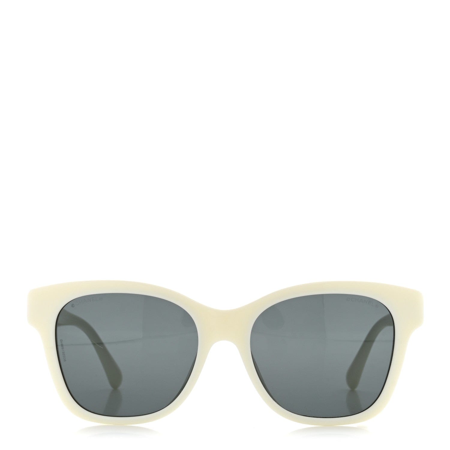 Chanel Acetate Polarized Pearl CC Square Sunglasses 5482 - H - A White