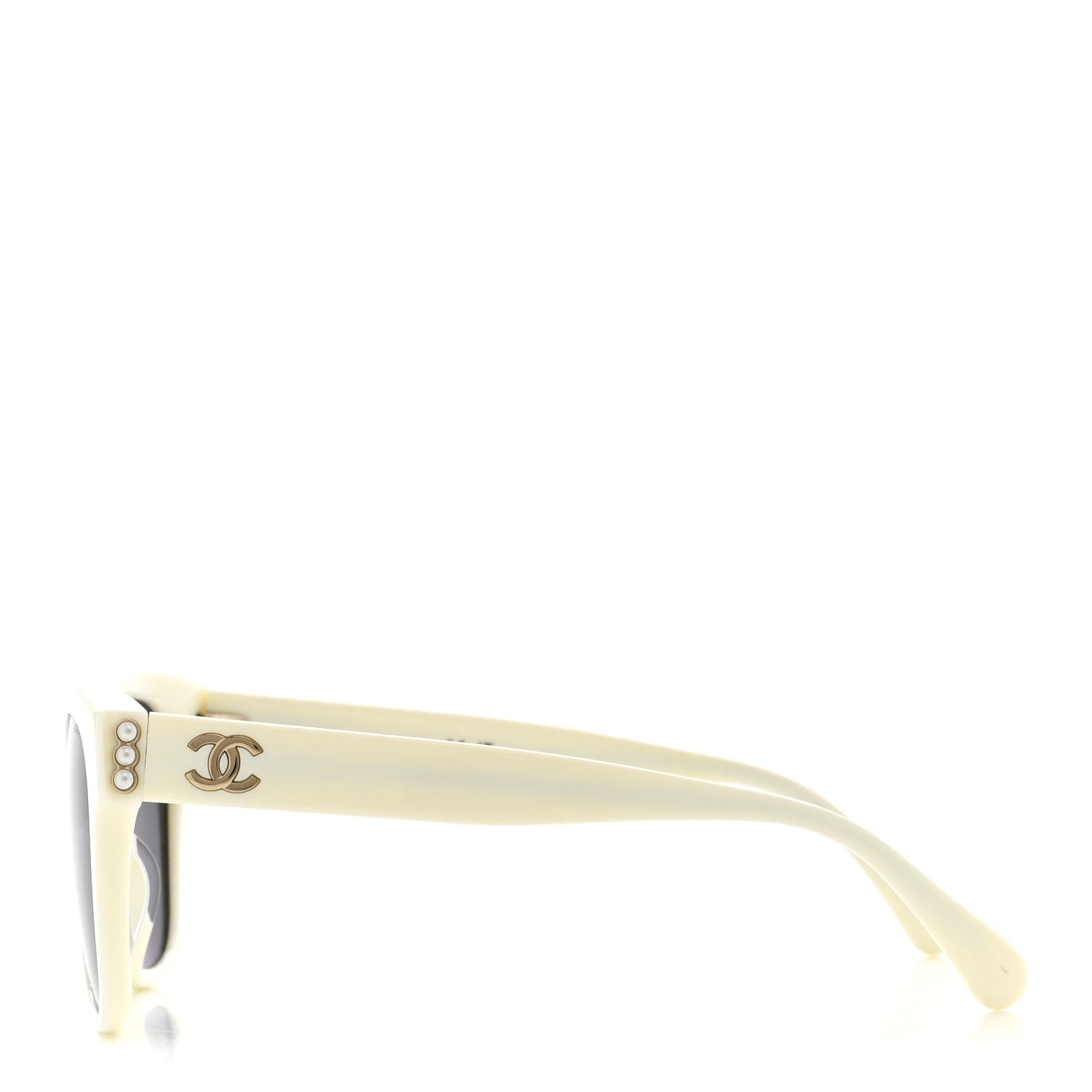 Chanel Acetate Polarized Pearl CC Square Sunglasses 5482 - H - A White
