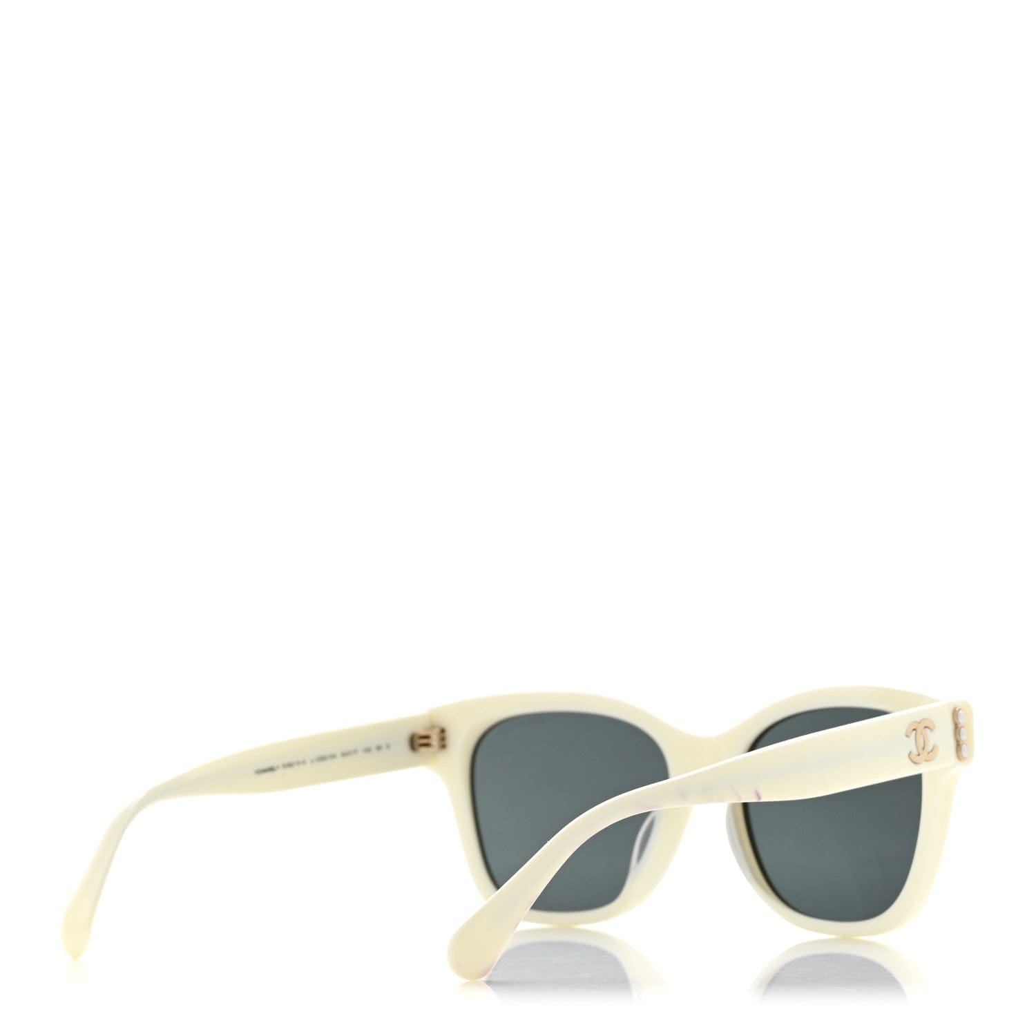 Chanel Acetate Polarized Pearl CC Square Sunglasses 5482 - H - A White