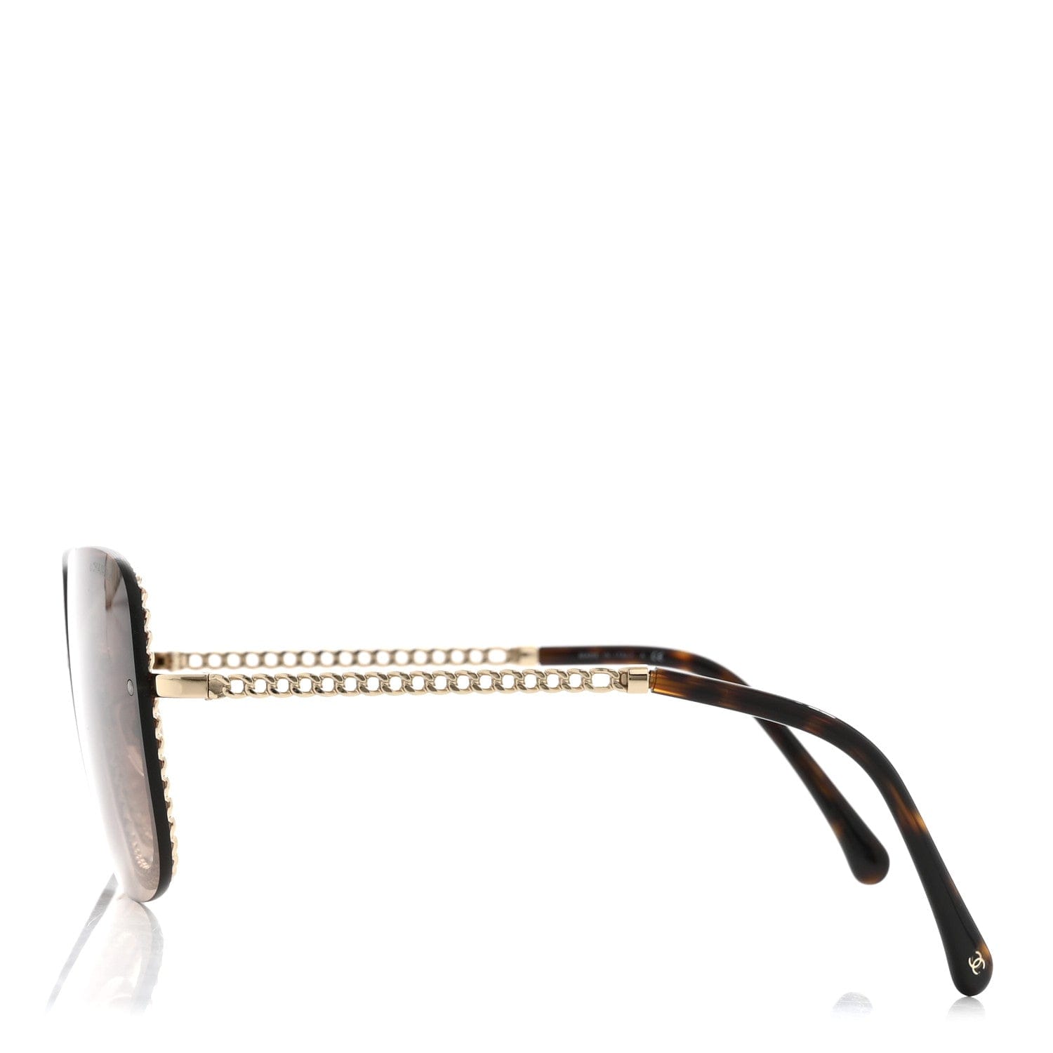 Chanel Metal Removable Chain Square Sunglasses 4244 Light Brown