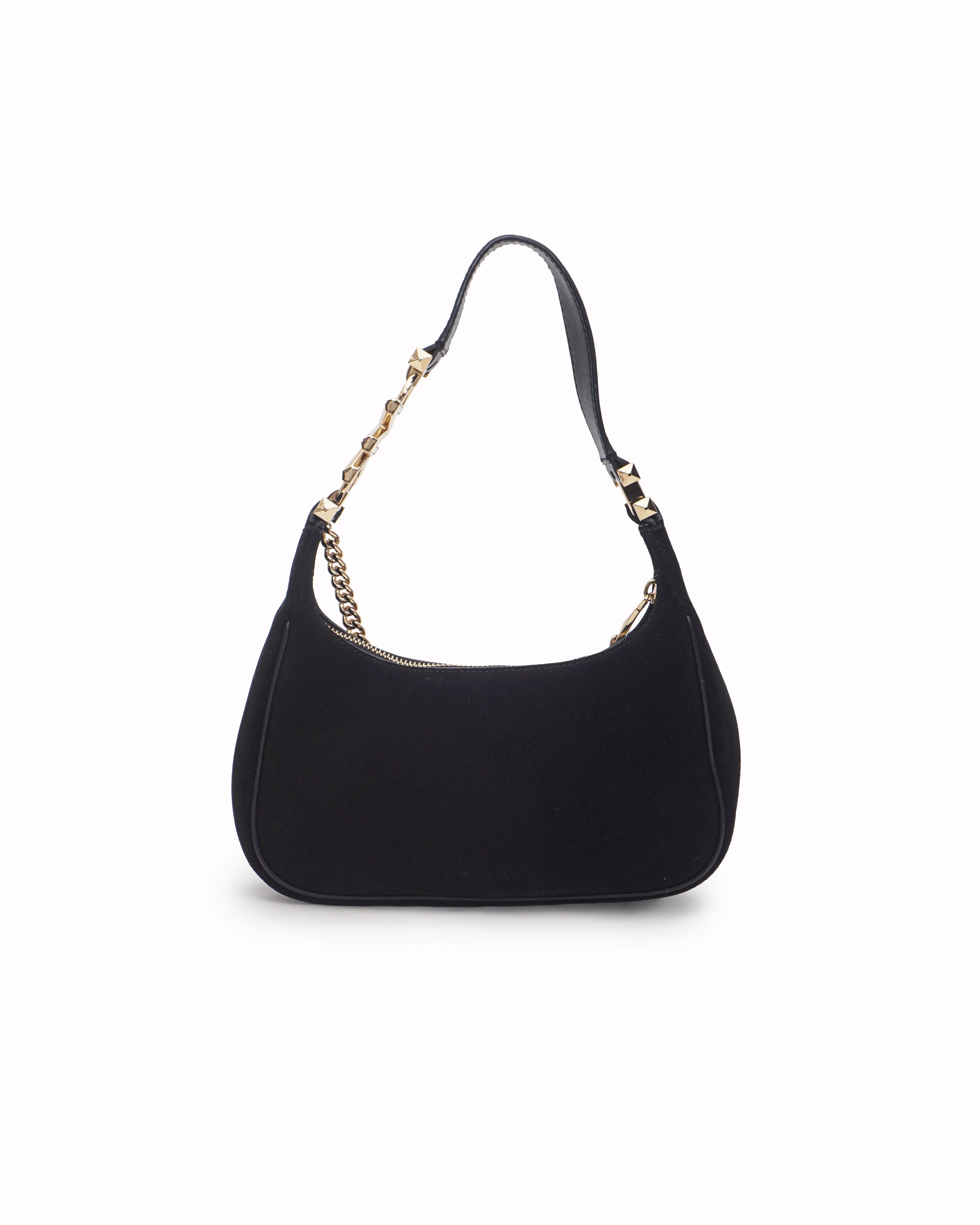 Michael Kors Black Studded Suede Shoulder Bag