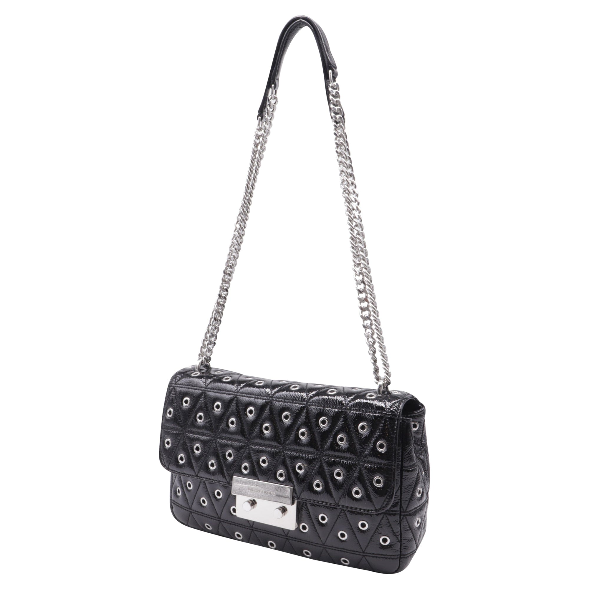Michael Kors Sloan Chain Shoulder Bag in Black Leather