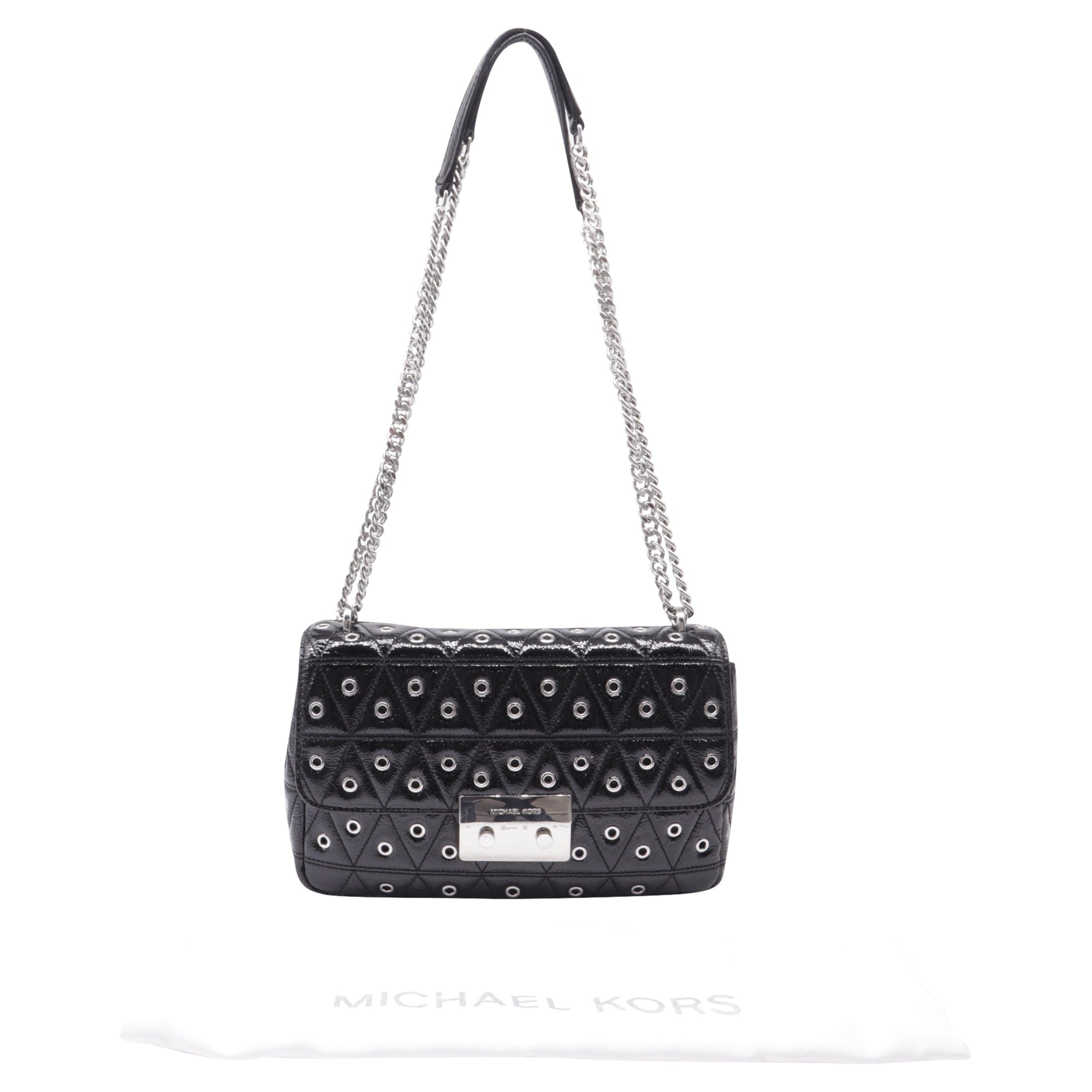 Michael Kors Sloan Chain Shoulder Bag in Black Leather