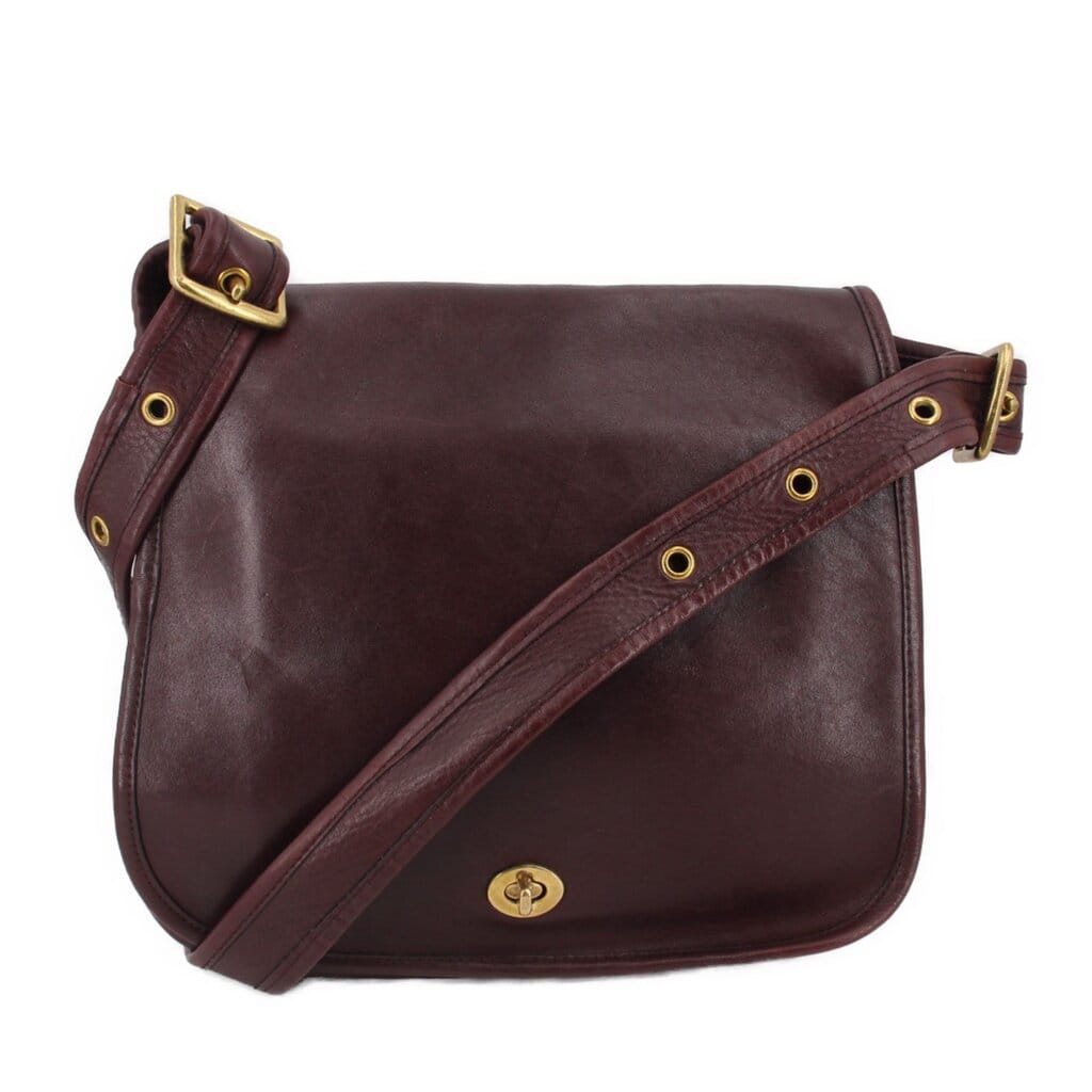 Coach VINTAGE RECONDITIONED STEWARDESS SHOULDER BAGS OXBLOOD