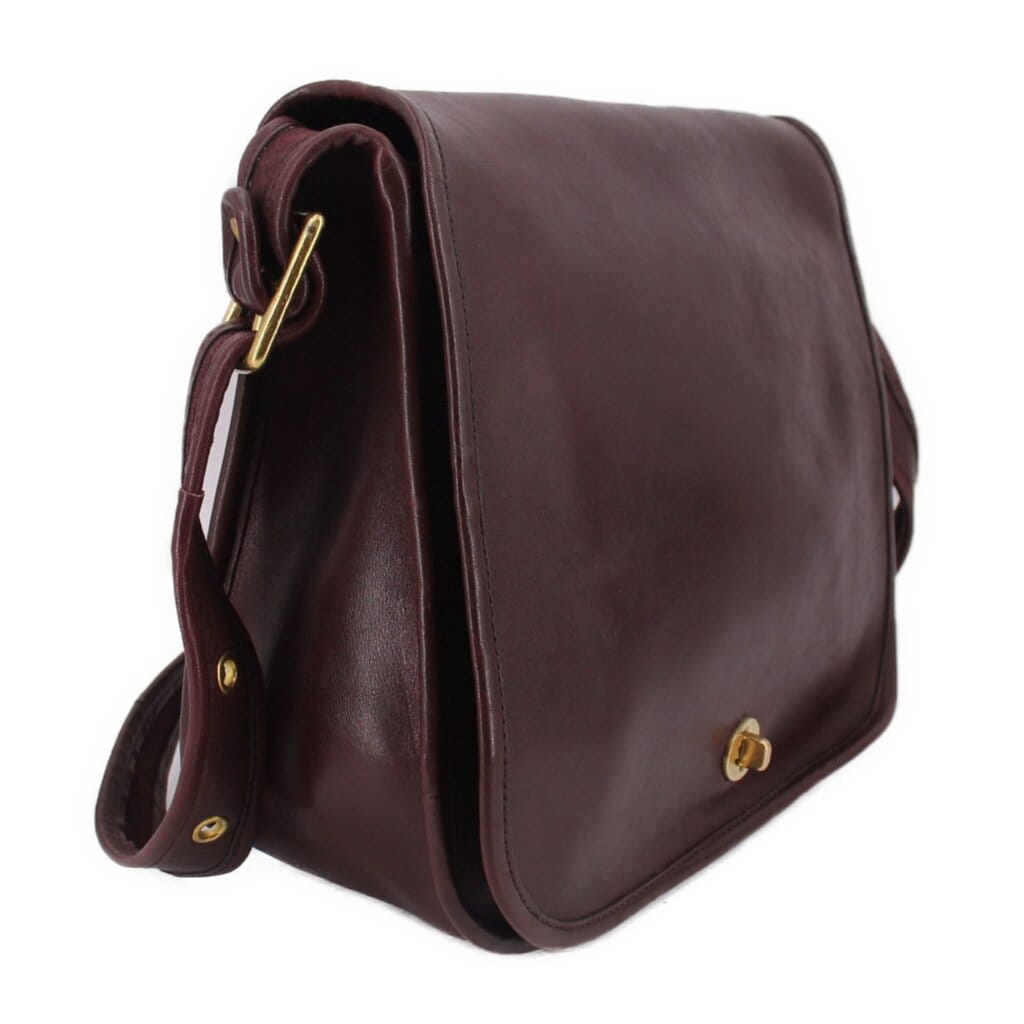 Coach VINTAGE RECONDITIONED STEWARDESS SHOULDER BAGS OXBLOOD