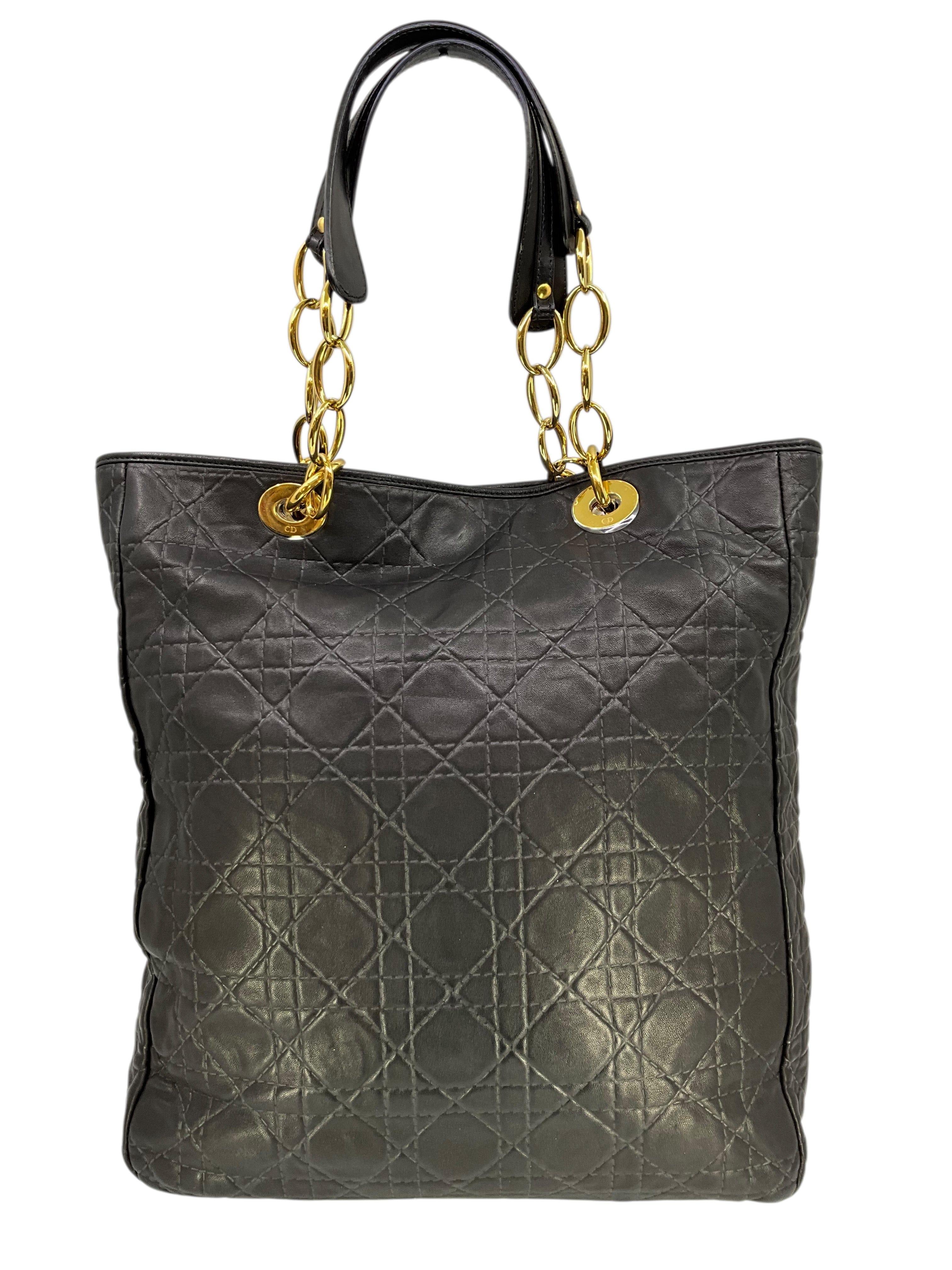 Christian Dior Lambskin Cannage Lady Dior Soft Shopping Tote