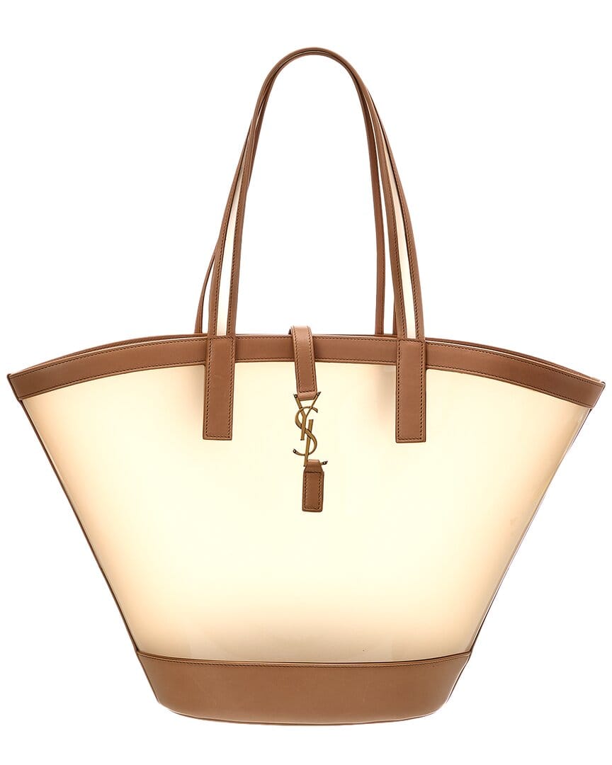 Saint Laurent Cassandre Panier Medium Vinyl & Leather Tote