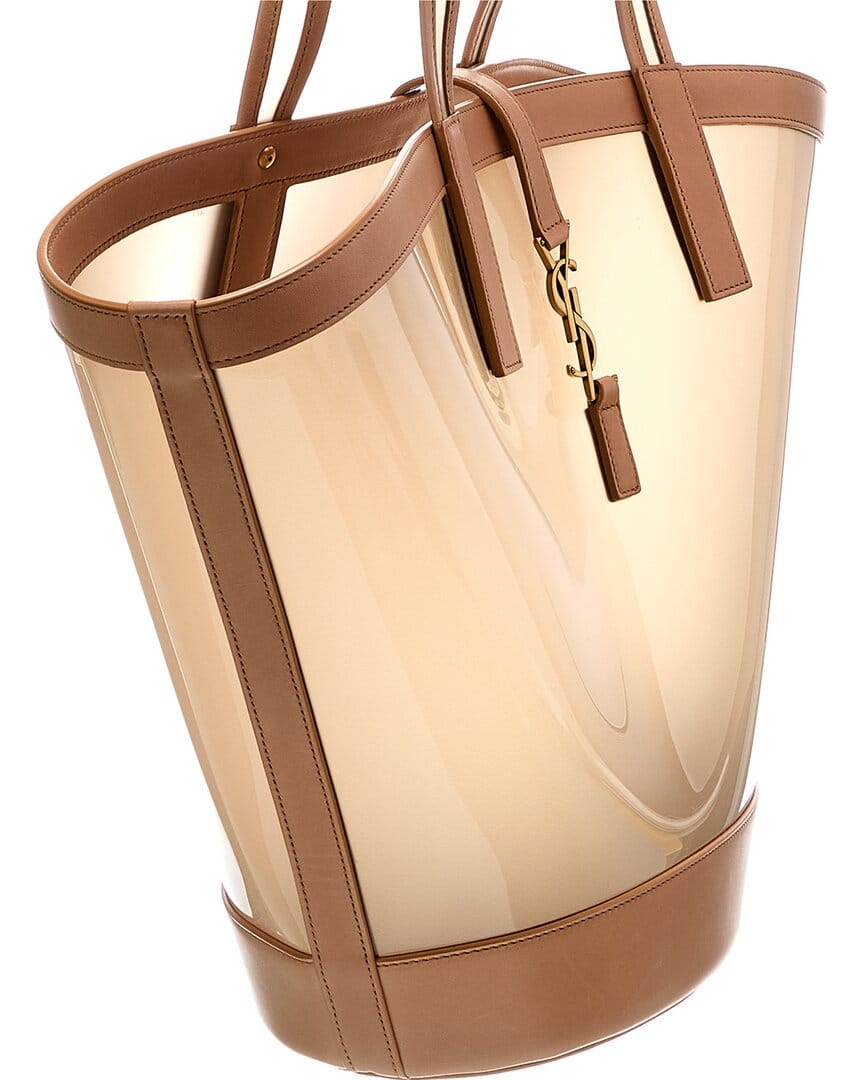 Saint Laurent Cassandre Panier Medium Vinyl & Leather Tote
