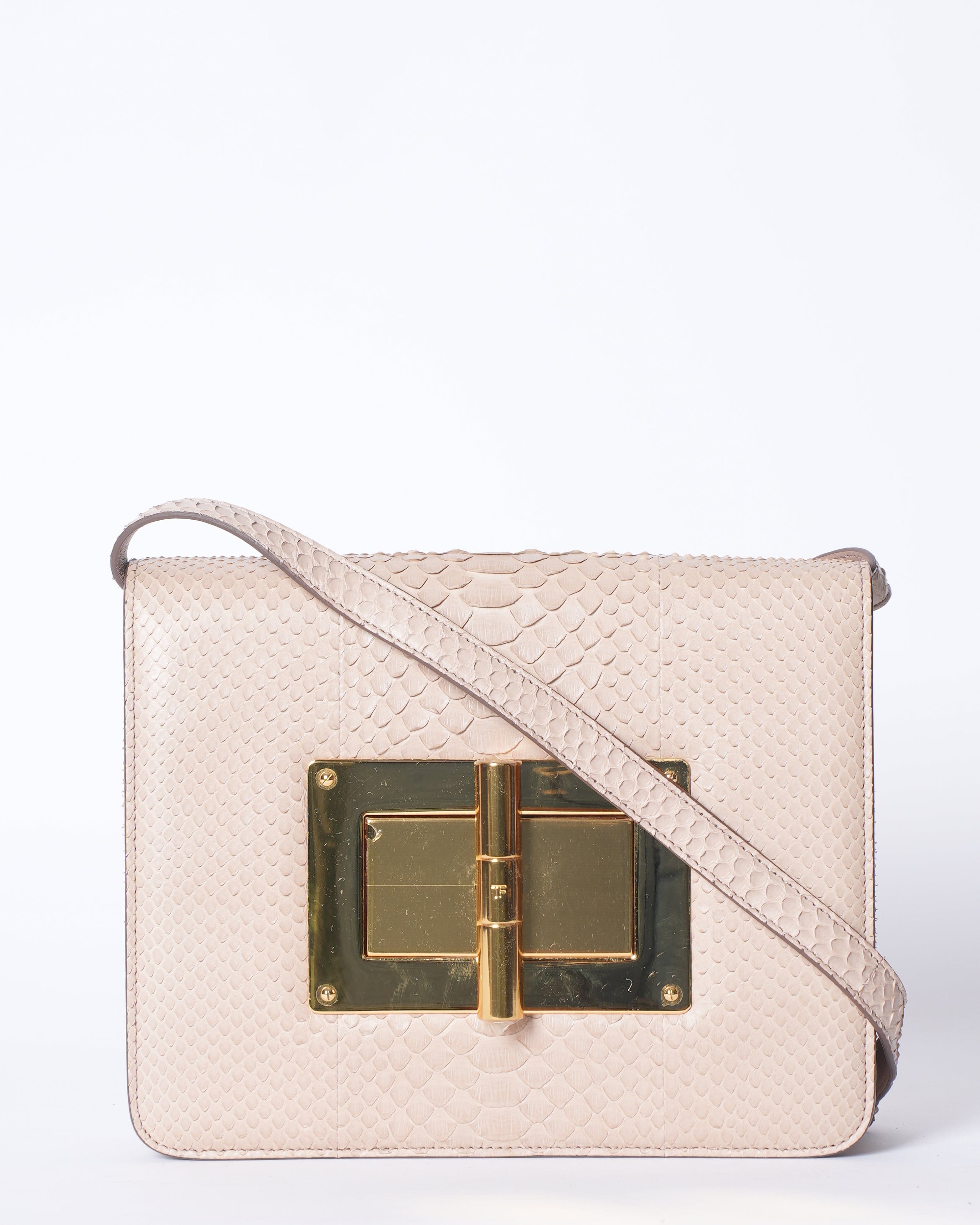 TOM FORD Tomford Beige Python Crossbody Bag