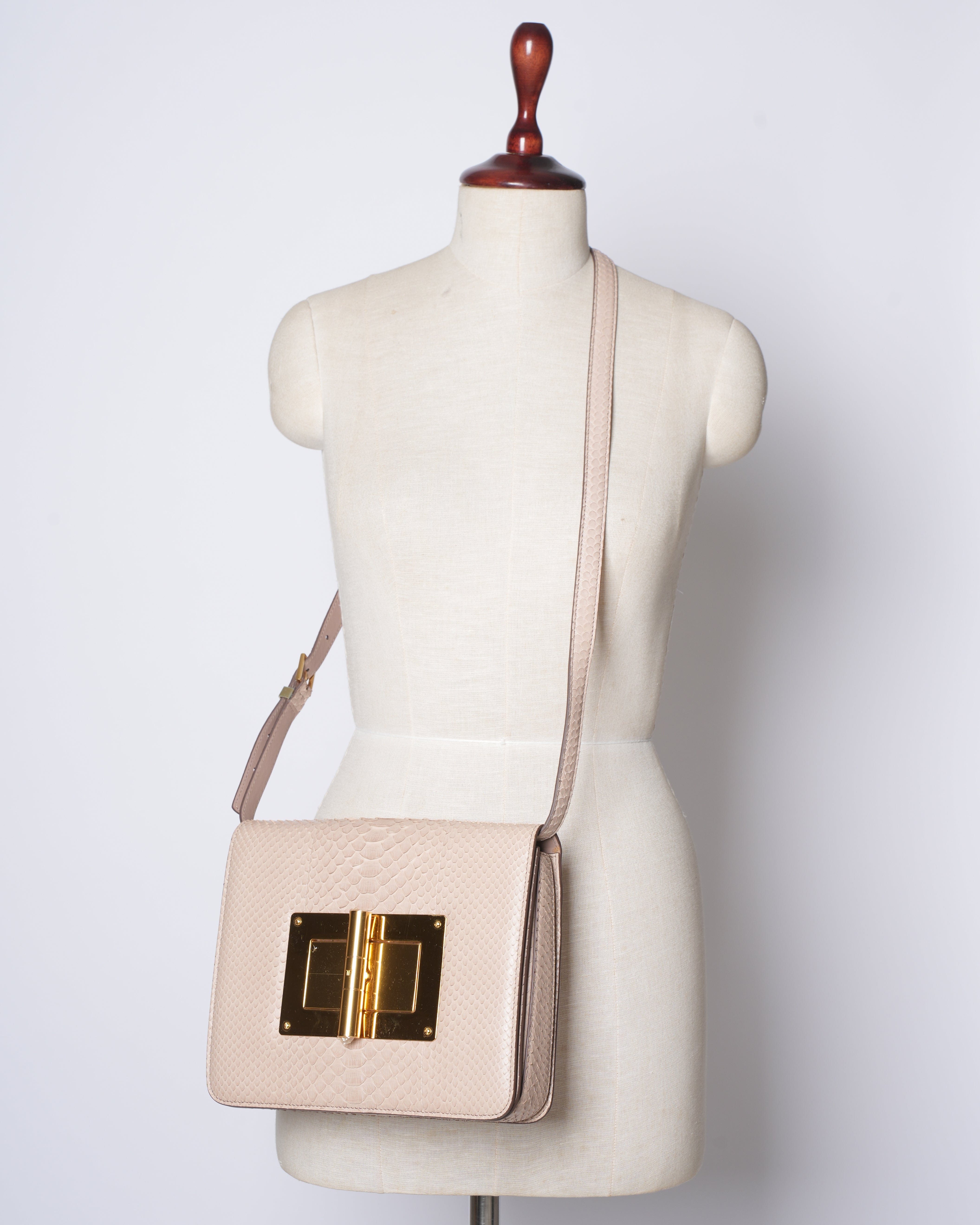 TOM FORD Tomford Beige Python Crossbody Bag
