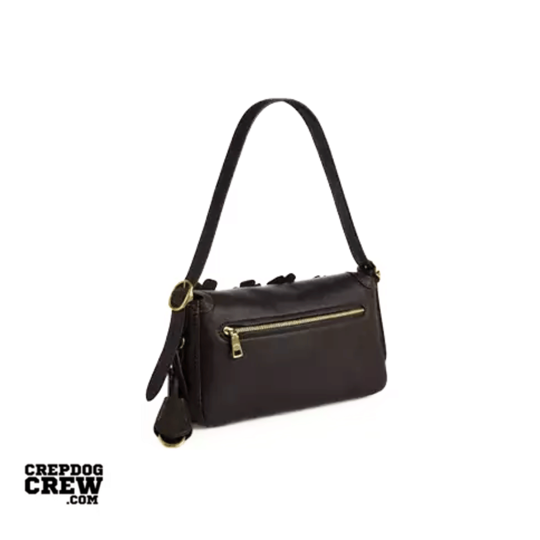 Coach Etta Small Flap Shoulder Bag With Floral Applique smooth leather Gold Maple