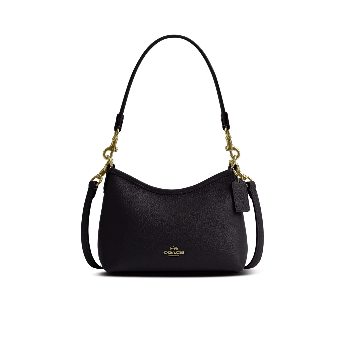 Coach Laurel Small Shoulder Bag pebbled leather/Gold/Black