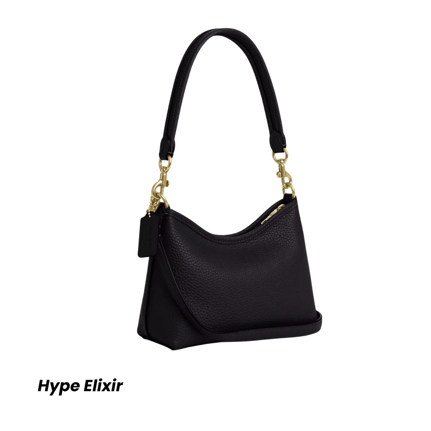 Coach Laurel Small Shoulder Bag pebbled leather/Gold/Black