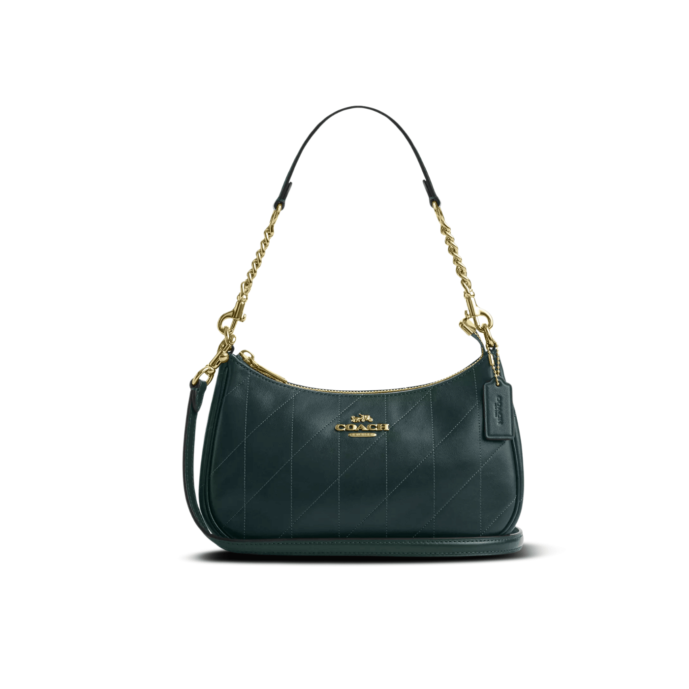 Coach Teri Shoulder Bag smooth leather/Gold/Dark Teal