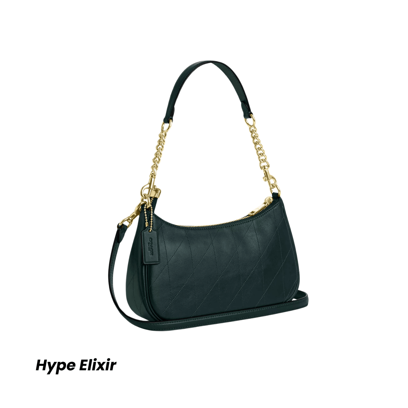 Coach Teri Shoulder Bag smooth leather/Gold/Dark Teal