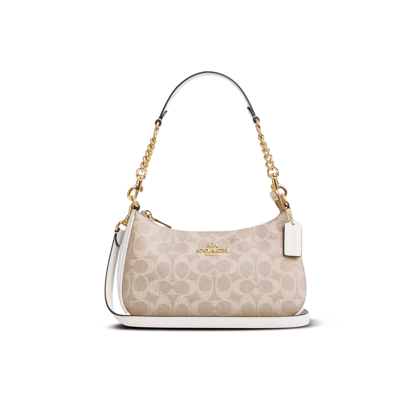 Coach Teri Shoulder Bag signature canvas/Gold/Sand/Chalk