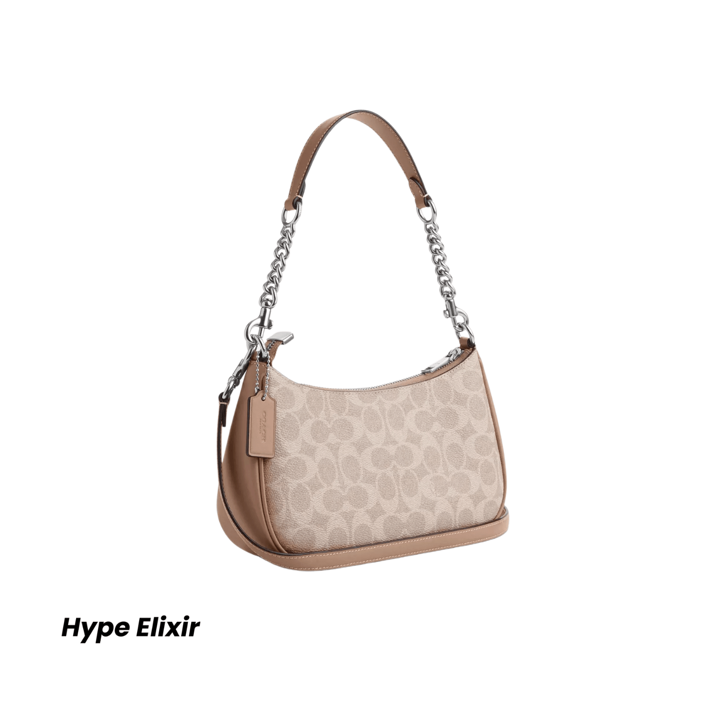 Coach Teri Shoulder Bag signature canvas/Silver/Sand/Taupe